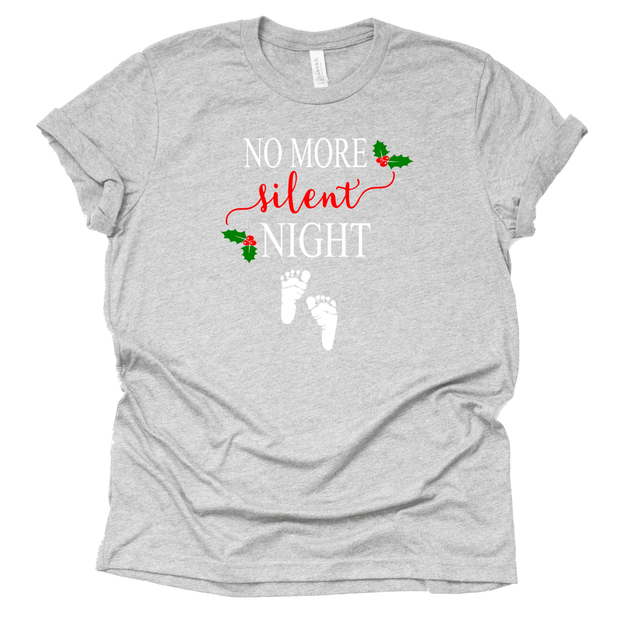 No More Silent Nights Shirt - Christmas Pregnancy Announcement Tee for Moms-to-Be | Cute Holiday Maternity Reveal Gift Idea for Family Gatherings & Photo Shoots