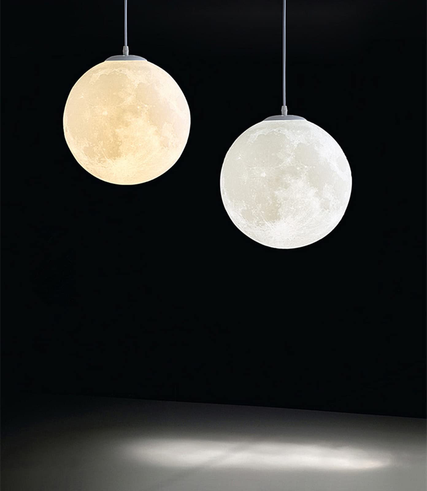 KRUIHAN Moon Pendant Ceiling Light - 25CM Dimmable LED Hanging Lamp for Kids Room, Bedroom, Living Room, Restaurant - Modern Nursery Decor & Romantic Dining Ambiance Lighting