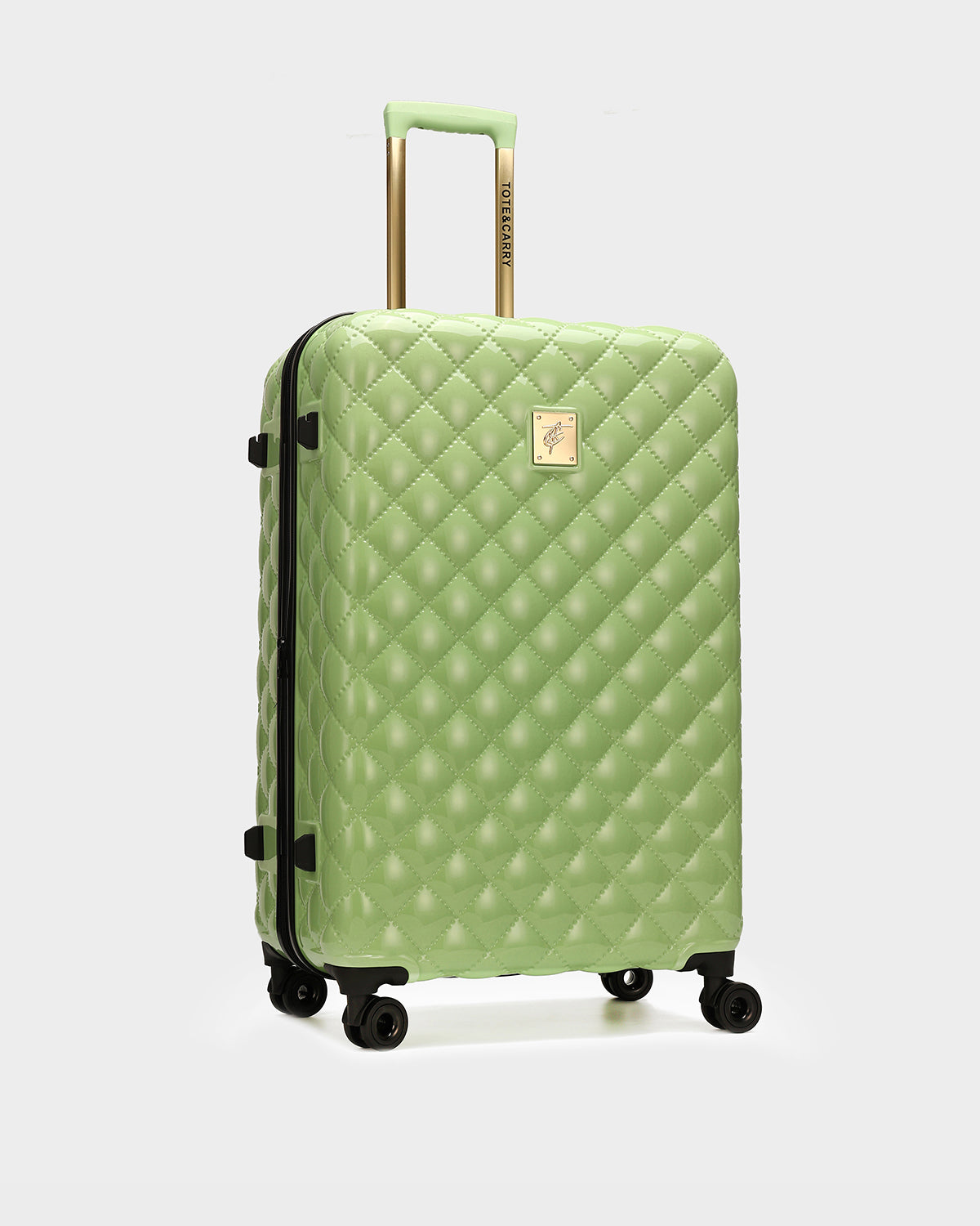 Premium Diamond 3-Piece Hardshell Luggage Set in Crystal Green - Lightweight Spinner Suitcase for Travel, Vacation & Business Trips (Carry-On, Medium & Large)