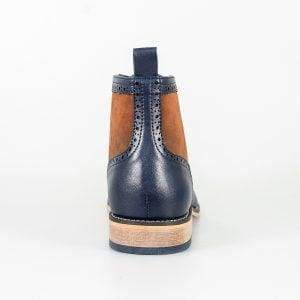 Cavani Modena Men's Leather Boots in Navy & Cognac - Stylish & Durable for Casual Wear, Outdoor Adventures & Work