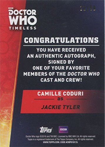 Doctor Who Timeless Autograph Card - Camille Coduri as Jackie Tyler Blue Edition #21/50 - Limited Collectible for Fans & Display