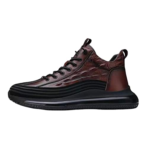 Varipos Men's Leather Casual Sneakers - Business Dress Sneakers for Men | Comfortable Athletic Walking Shoes for Office, Travel & Everyday Wear