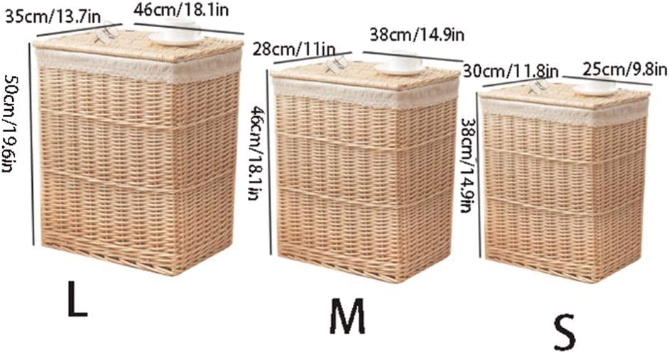 Wicker Laundry Basket with Lid & Handle - Foldable Dirty Clothes Hamper with Lining, Storage Organizer for Bathroom, Bedroom, or Laundry Room | Perfect for Home Organization & Space Saving