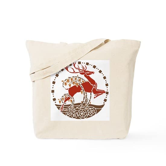 Art Nouveau Stag Canvas Tote Bag - Eco-Friendly Reusable Shopping Bag for Groceries, Beach & Daily Use | Natural Cotton Carryall for Women & Men