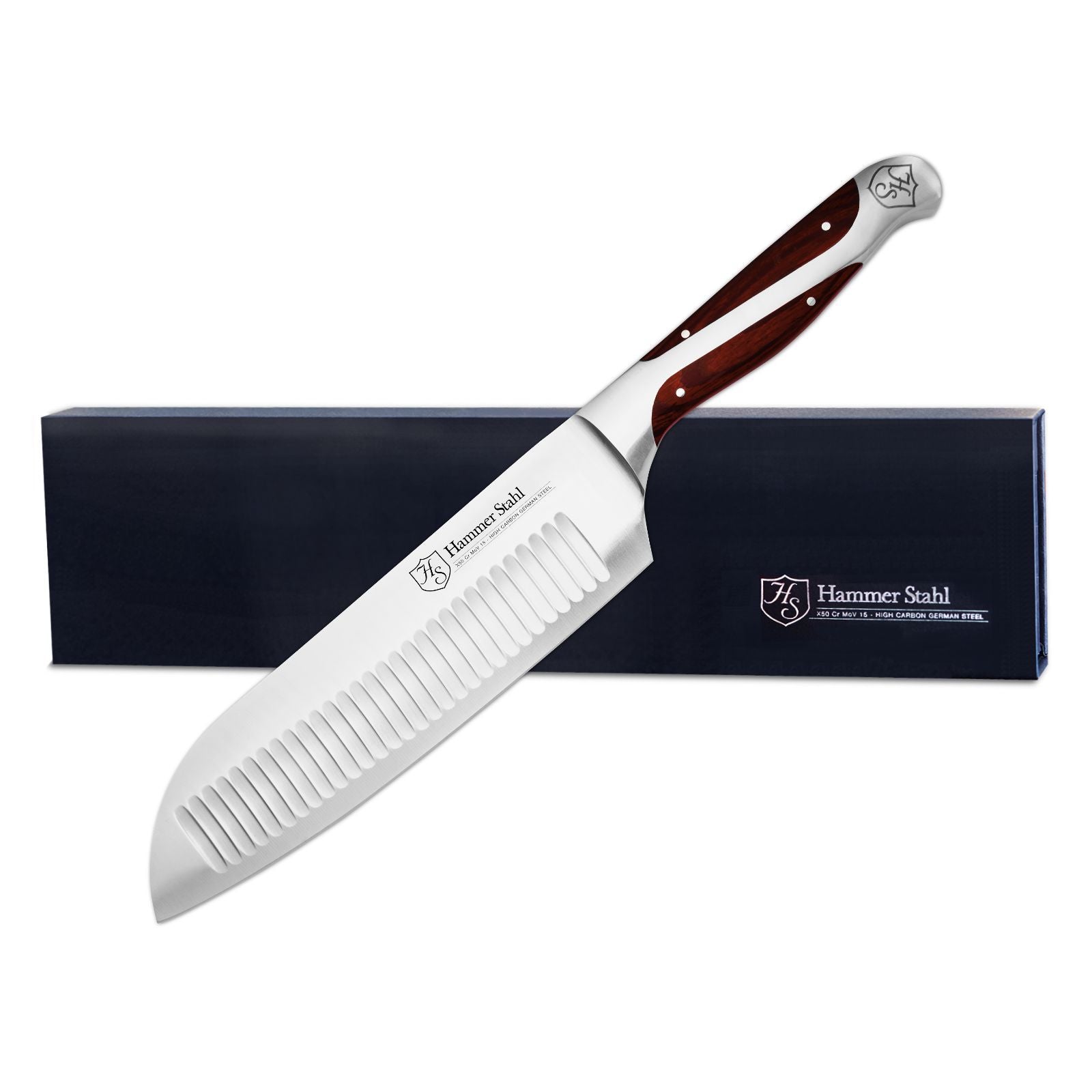 Hammer Stahl 7-Inch Santoku Knife - Premium Japanese Kitchen Knife for Slicing, Dicing & Chopping - Perfect for Home Chefs & Professional Kitchens