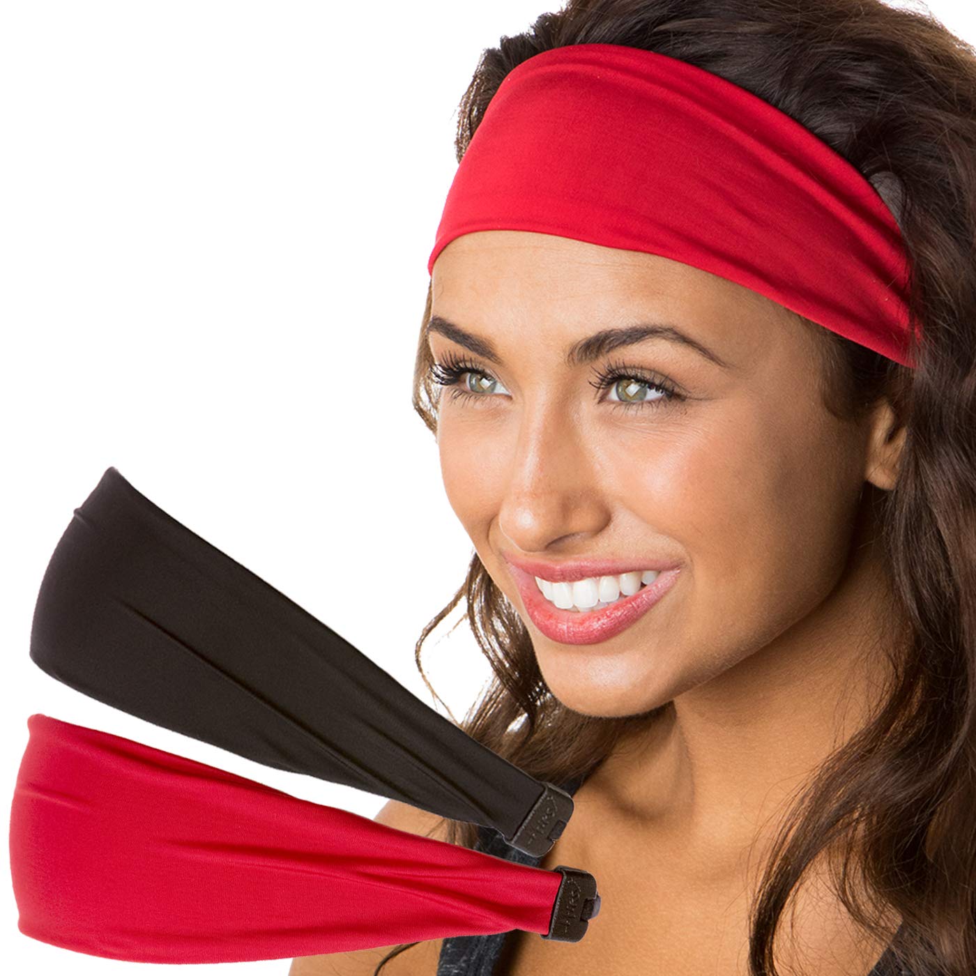 Hipsy Adjustable Stretchy Xflex Wide Headbands for Women, Girls & Teens - Soft Comfortable Hair Accessories for Workouts, Yoga, Running & Everyday Style