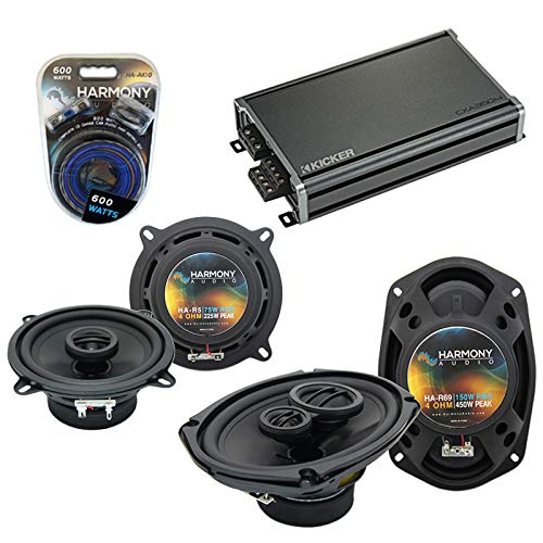 2007-2009 Pontiac G3 Sedan OEM Replacement Speakers & CXA360.4 Amp Bundle - Harmony Audio Car Speaker System Upgrade for Enhanced Sound Quality | Perfect for Road Trips, Commuting & Music Lovers