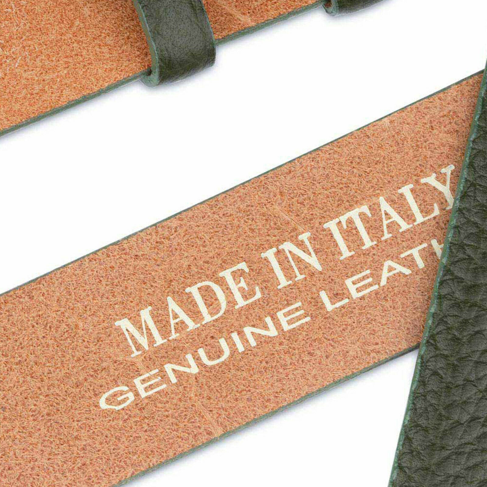 Montblanc 35mm Replacement Leather Belt Strap for Men - Genuine Green Leather, No Buckle Included - Perfect for Dress Pants, Business Attire & Formal Occasions