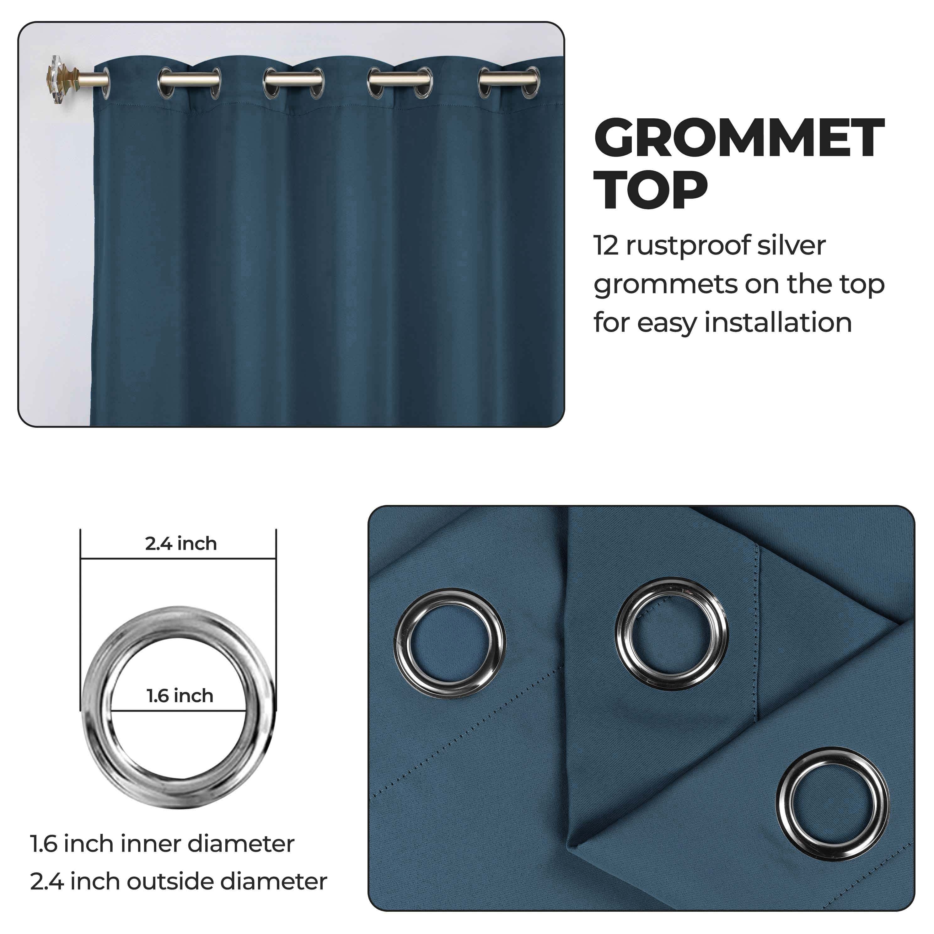 Blackout Curtains Set of 2 - Machine Washable, Room Darkening, Noise Reducing & Thermal Insulated for Bedroom, Nursery & Home Theater