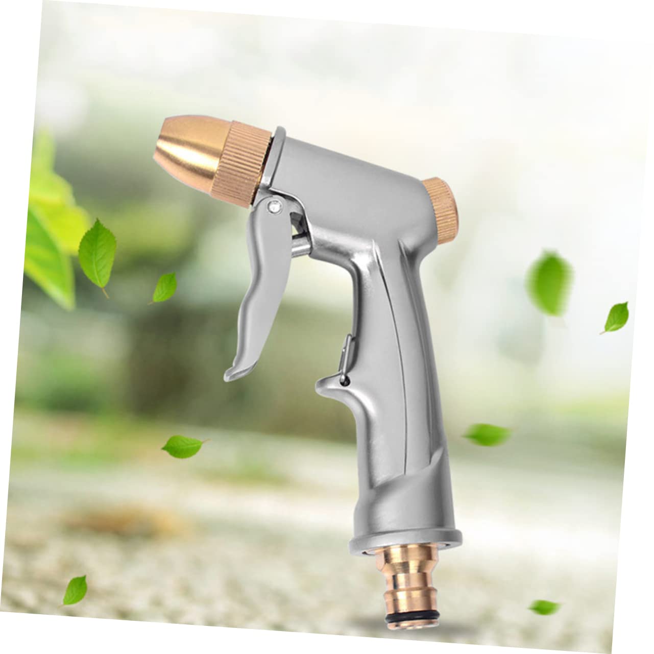 High Pressure Garden Hose Nozzle Spray - Adjustable Multifunctional Water Spray Gun for Watering Plants, Cleaning Cars & Windows (Silver) | Perfect for Lawn Care, Vehicle Wash & Home Cleaning