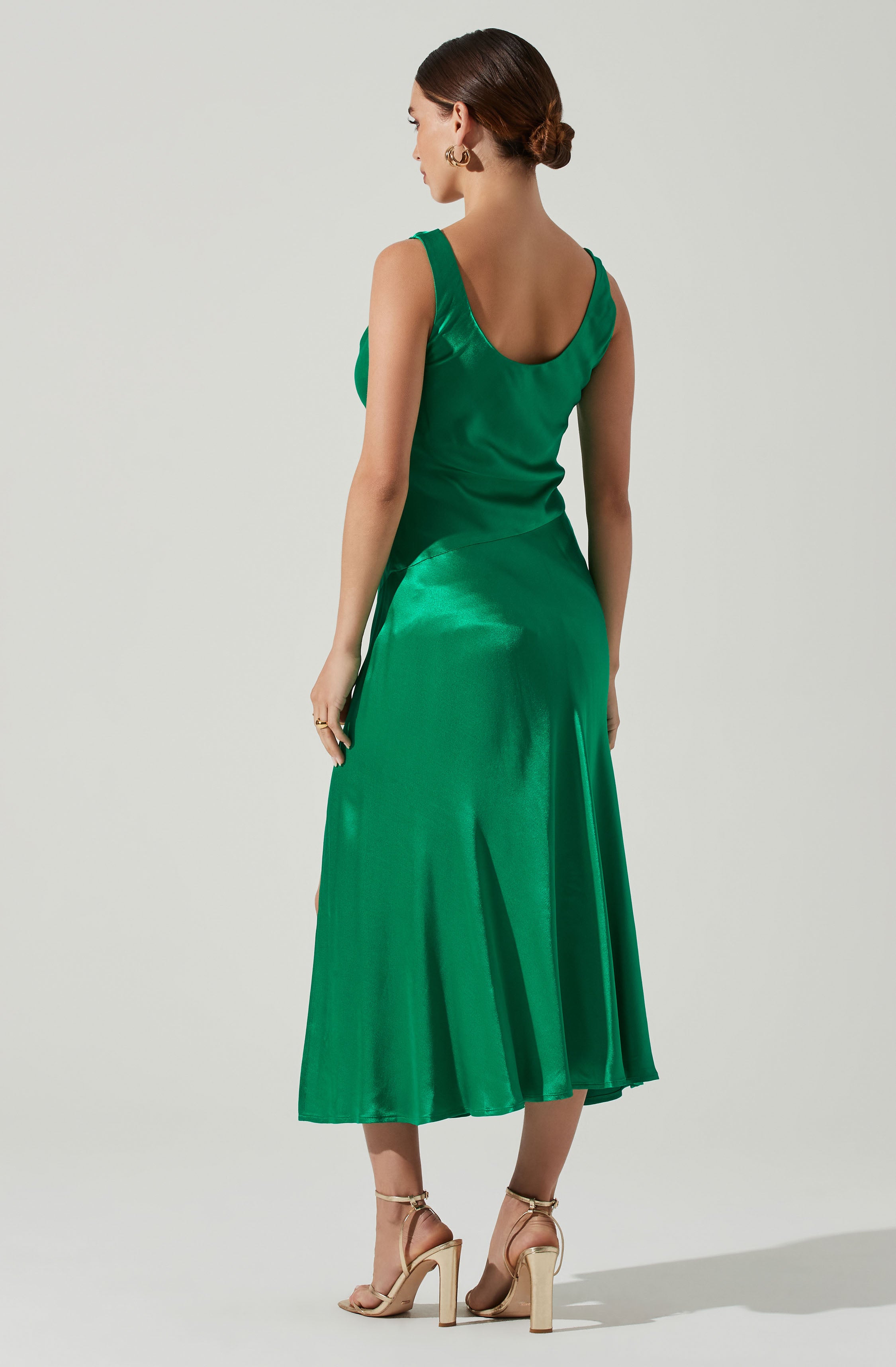 Cristella Women's Satin Midi Dress - Elegant Party & Evening Wear for Special Occasions