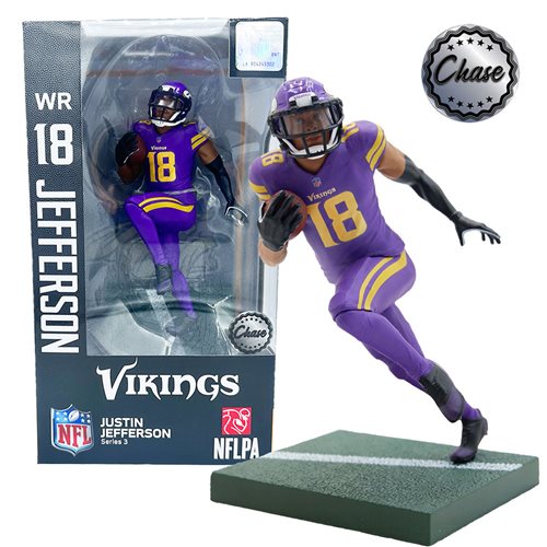 Official NFL Justin Jefferson Minnesota Vikings Action Figure - Collectible Football Player Statue for Fans, Gifts & Home Decor