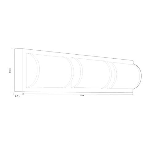 Allen + Roth Kinsley 3-Light Brushed Nickel Vanity Light - Modern Bathroom Lighting Fixture for Mirror, Dresser & Contemporary Home Decor