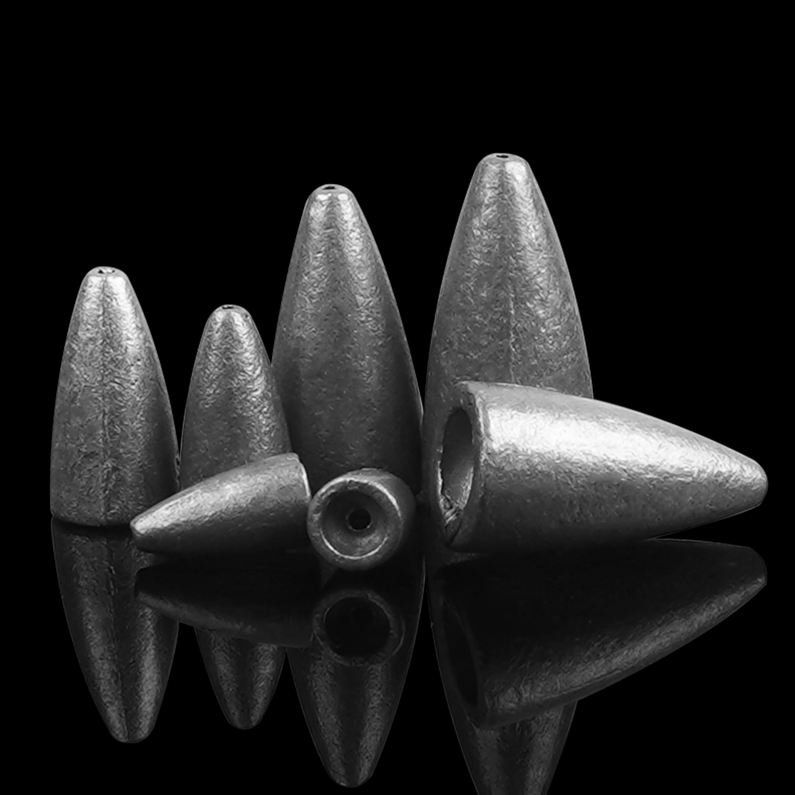 OROOTL 83pcs Bullet Fishing Sinkers Weights Kit - Worm Weights Set for Bass Fishing, Texas Rigs & Carolina Rigs - Sliding Sinkers for Freshwater & Saltwater Fishing Gear Tackle - Perfect for Shore Fishing, Boat Fishing, and Kayak Angling