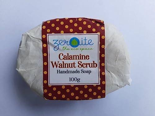 Organic Calamine Walnut Scrub Handmade Soap for Acne & Sensitive Skin - Exfoliating Facial & Body Cleanser for Spa & Daily Skincare Routine