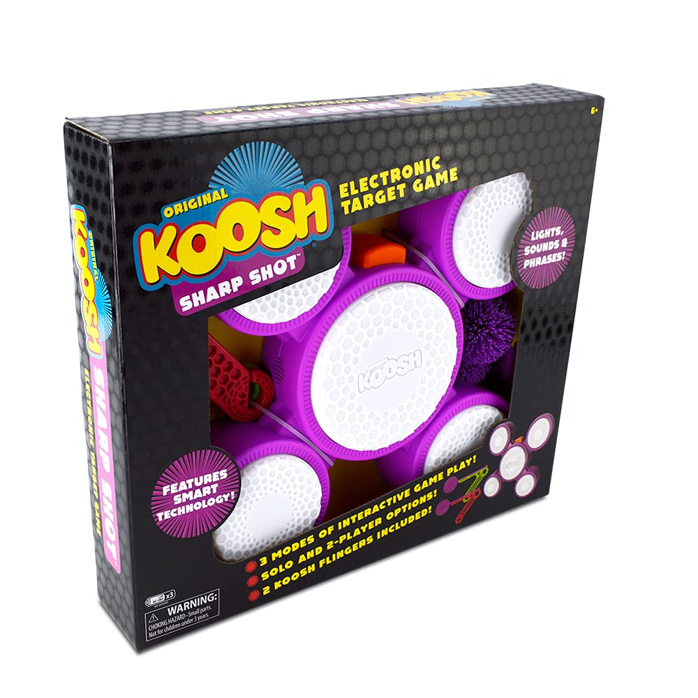 Koosh Sharp Shot - Interactive Target Game Set with 3 Fun Modes - Play Solo, with Friends or Against AI - Perfect for Kids Ages 6+ - Indoor & Outdoor Family Fun Activity