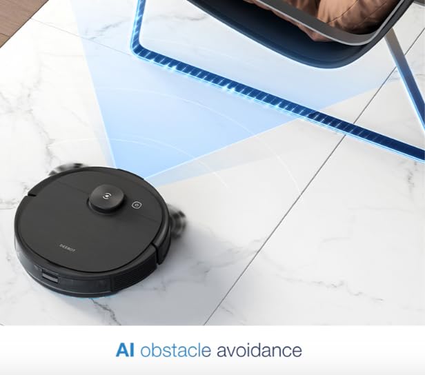 ECOVACS DEEBOT T8 AIVI Robot Vacuum and Mop Combo - Smart Laser Navigation, AI Obstacle Avoidance, Self-Charging - Ideal for Hardwood Floors & Pet Hair (Renewed, Black)