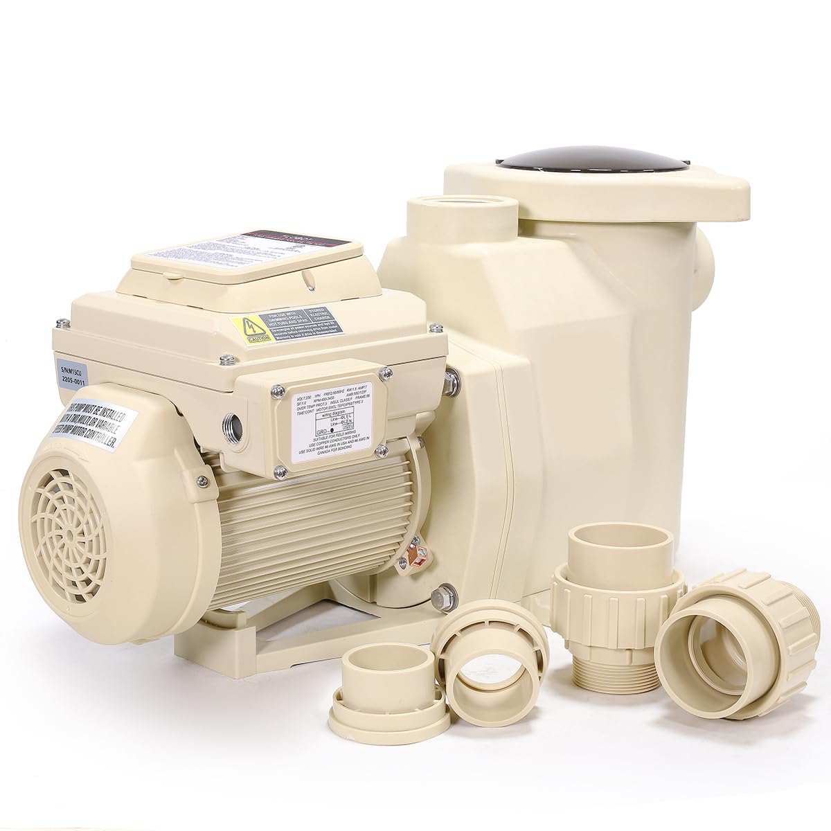 XtremepowerUS 3.0HP Variable Speed Pool Pump - High Flow In-Ground Swimming Pool Pump with 1.5” & 2” Adapters, Energy Star Certified 230V for Efficient Water Circulation & Cost Savings