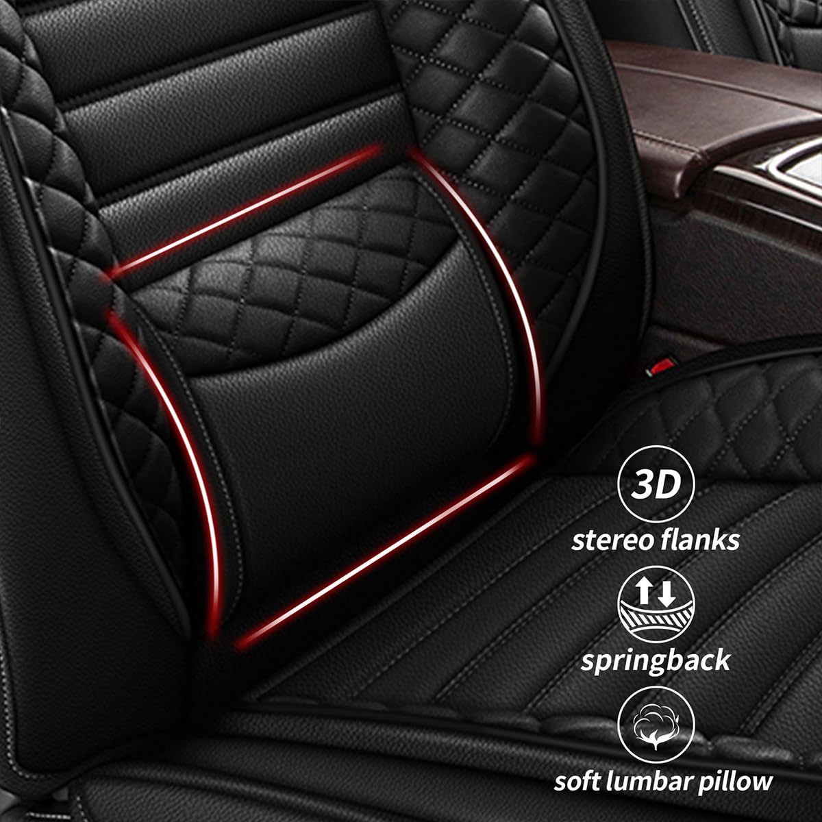 Premium Faux Leather Waterproof Car Seat Covers - Full Set 5 Seats for Volkswagen Passat 1999-2023 Models | Airbag Compatible | Black Seat Protector | Perfect for Daily Commute, Road Trips & Family Protection