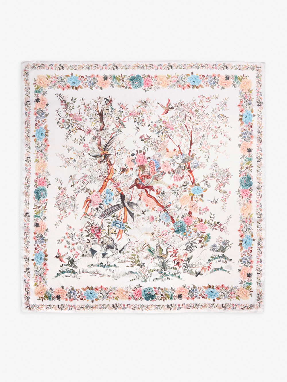 Floral Print Large Square Scarf - Soft Lightweight Fashion Accessory for Women, Perfect for Spring Outfits, Beach Cover-Up, and Gift Giving