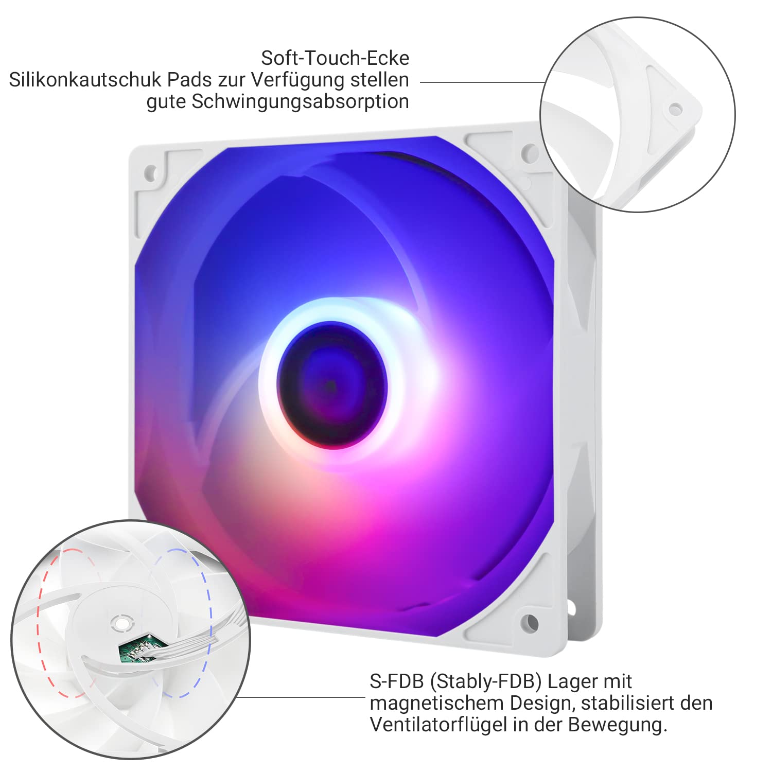 Thermalright TL-C12CW-S 120mm White ARGB PWM CPU Cooler Fan - Silent S-FDB Bearing, 1550RPM for PC Case Cooling | Perfect for Gaming Rigs & High-Performance Computer Builds