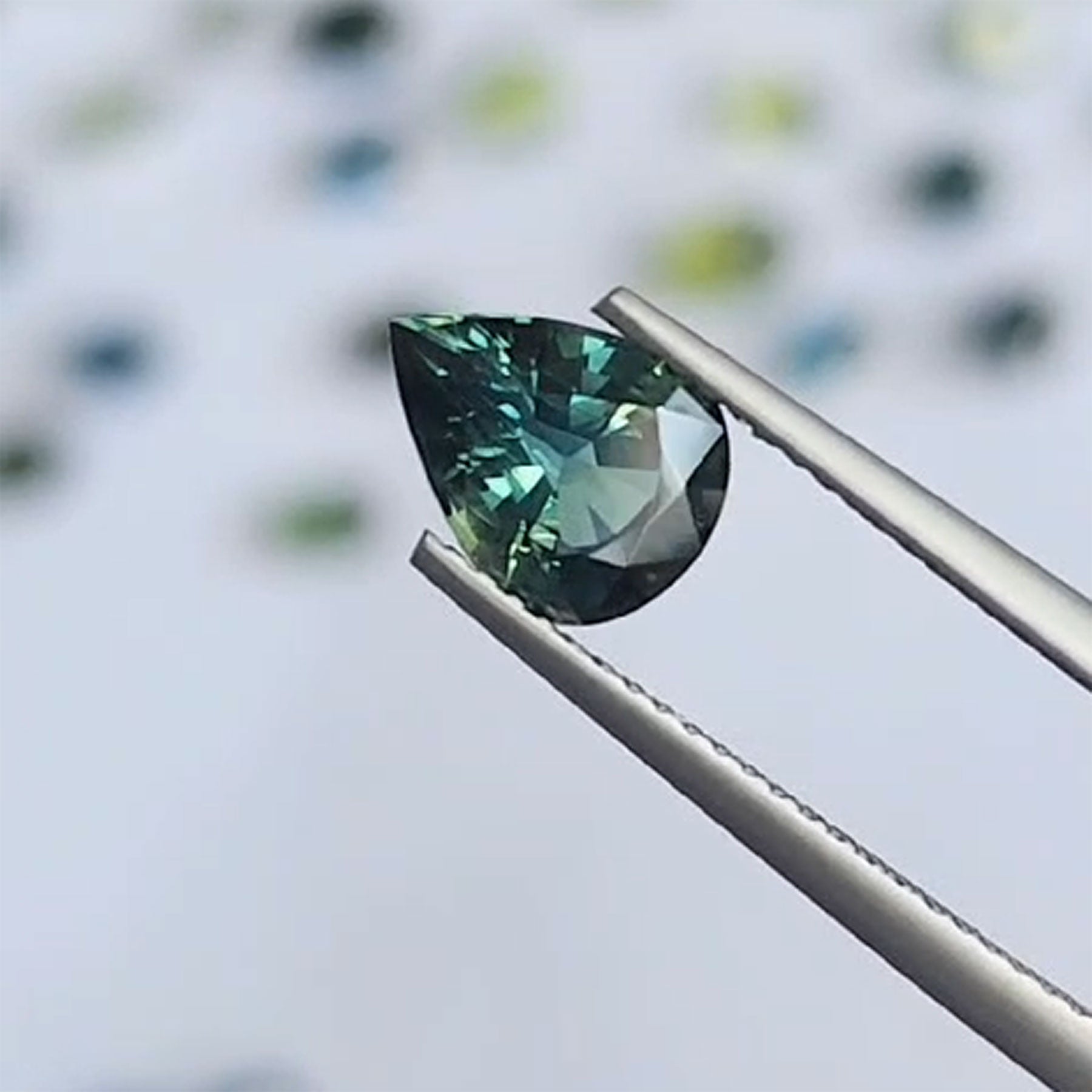 1.85ct Natural Teal Sapphire Pear Cut Loose Gemstone for Jewelry Making - Engagement Rings, Earrings & Necklaces