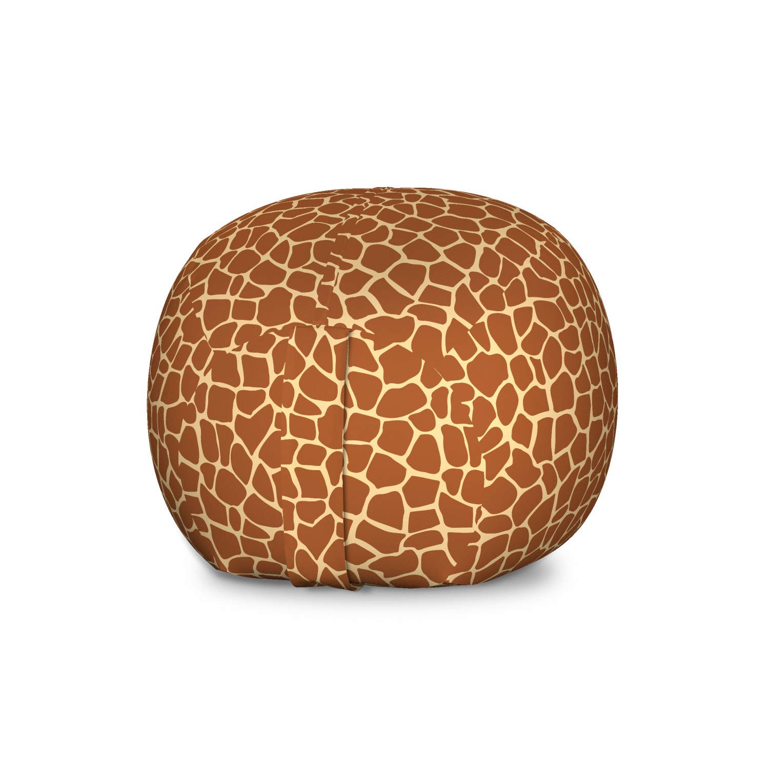 Ambesonne Large Washable Toy Storage Bag Chair with Giraffe Print - Savannah Animal Design in Earth Tones, Cinnamon Beige - Perfect for Kids' Room Organization & Stuffed Animal Storage