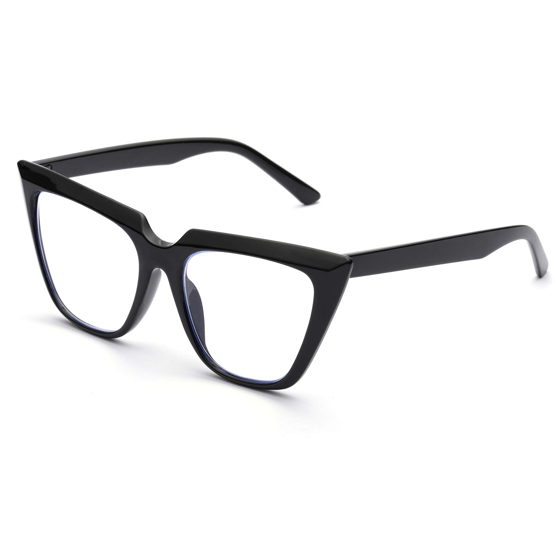 ZUVGEES Women's Fashion Oversized Cat-Eye Blue Light Blocking Reading Glasses - Large Lens Computer Glasses for Women - Perfect for Office, Reading & Screen Time