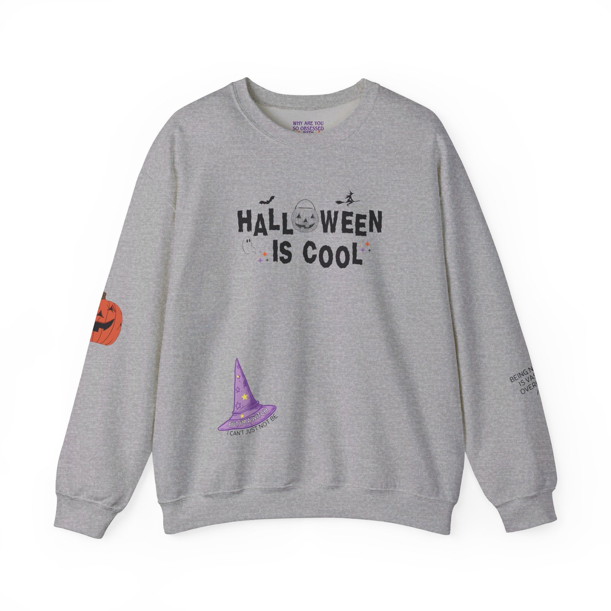 Halloween Is Cool Crewneck Sweatshirt - Spooky & Stylish Fall Graphic Pullover for Men & Women - Perfect for Halloween Parties, Trick or Treating & Cozy Autumn Outfits