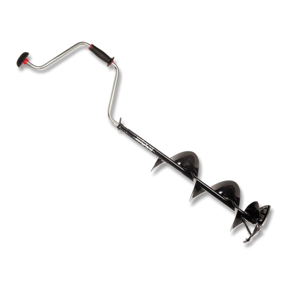 Strike Master Lazer 2-Piece Hand Auger - Lightweight Ice Fishing Drill with Precision Stainless Steel Blades & Adjustable Handle for Winter Ice Fishing, Ice Hole Drilling, and Outdoor Adventures