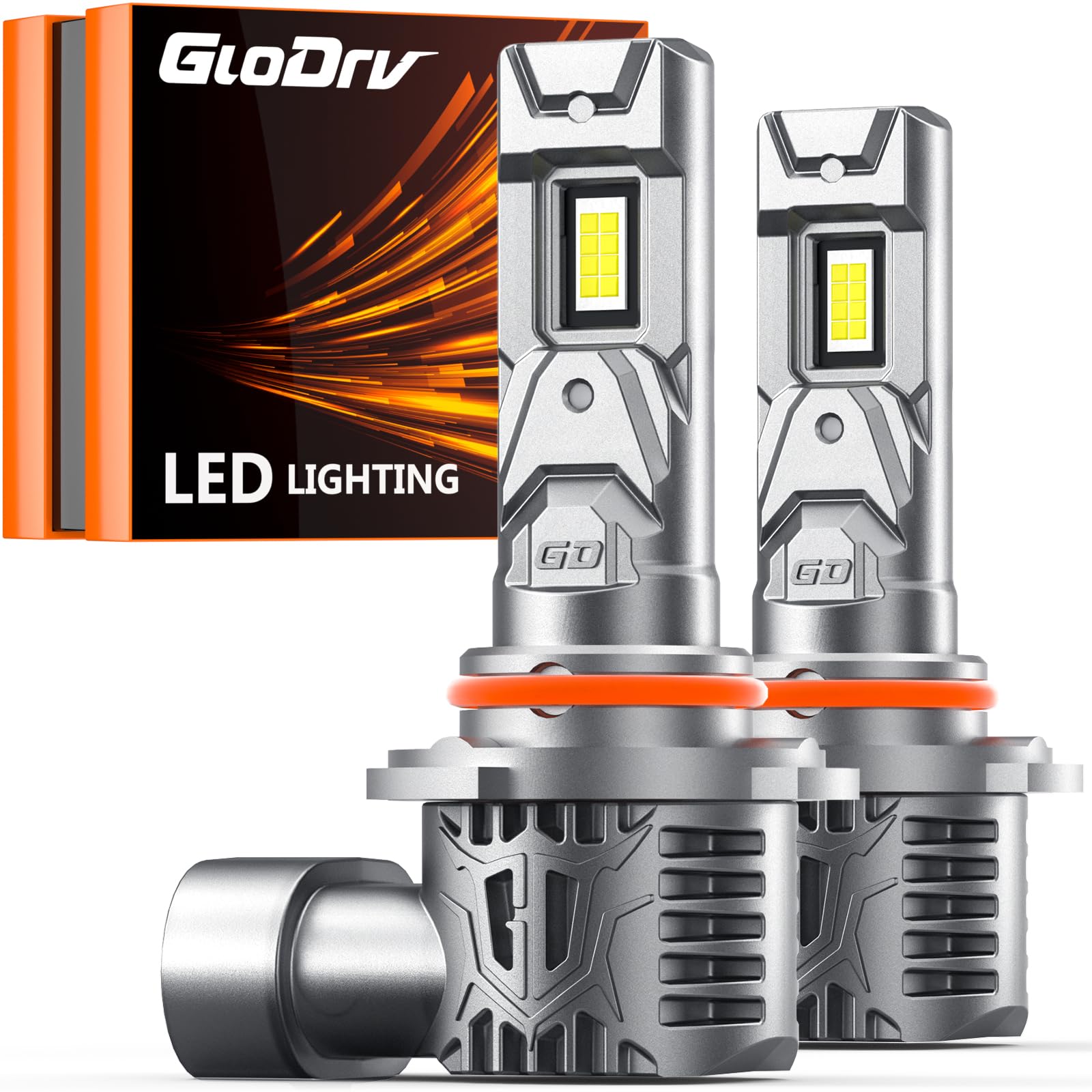 GloDrv 9005/HB3 LED Headlight Bulbs 16000LM 6500K Cool White - 400% Brighter Halogen Replacement, Plug and Play, Pack of 2 - Perfect for Night Driving & Foggy Conditions