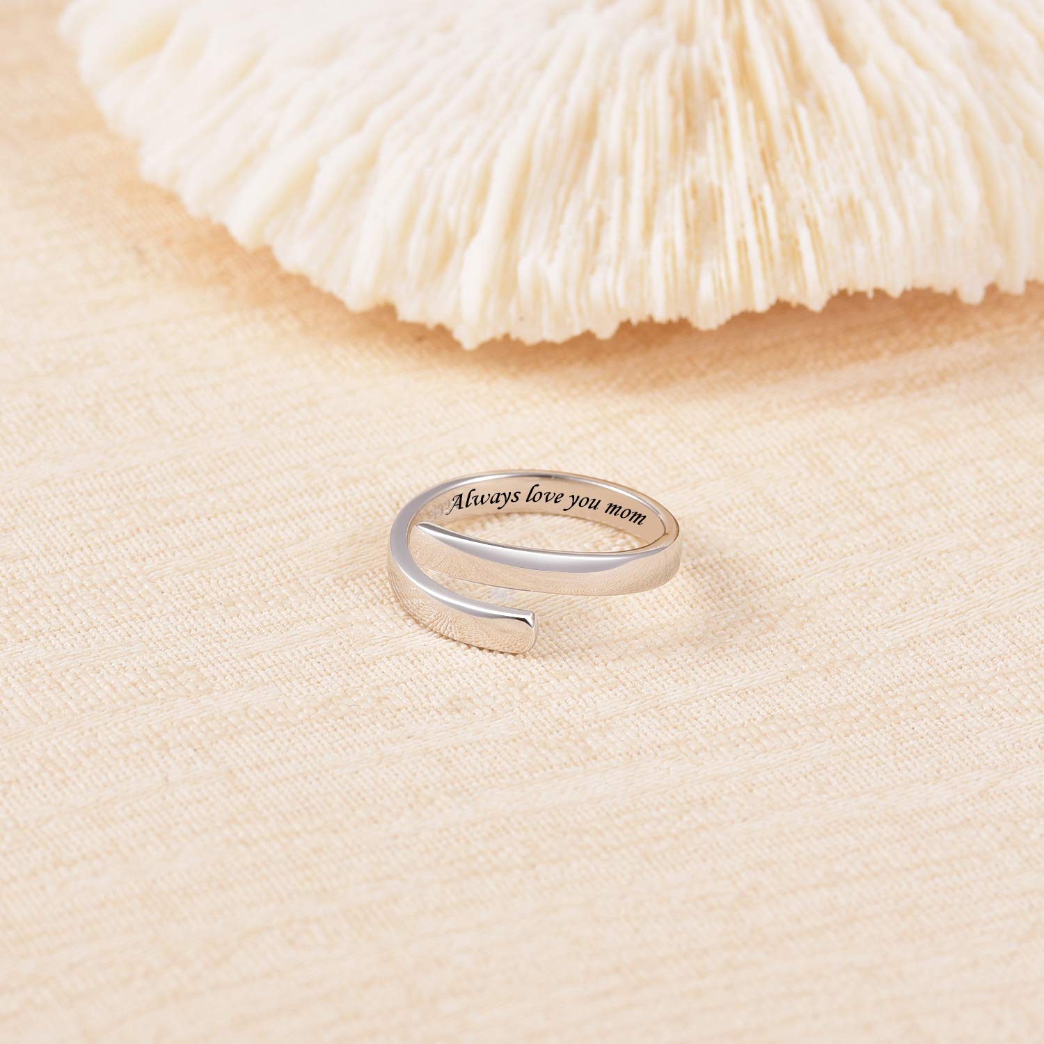 BEILIN 925 Sterling Silver Adjustable Inspirational Ring - Motivational Jewelry Gift for Women & Teens - Perfect for Graduation, Birthday & Everyday Encouragement