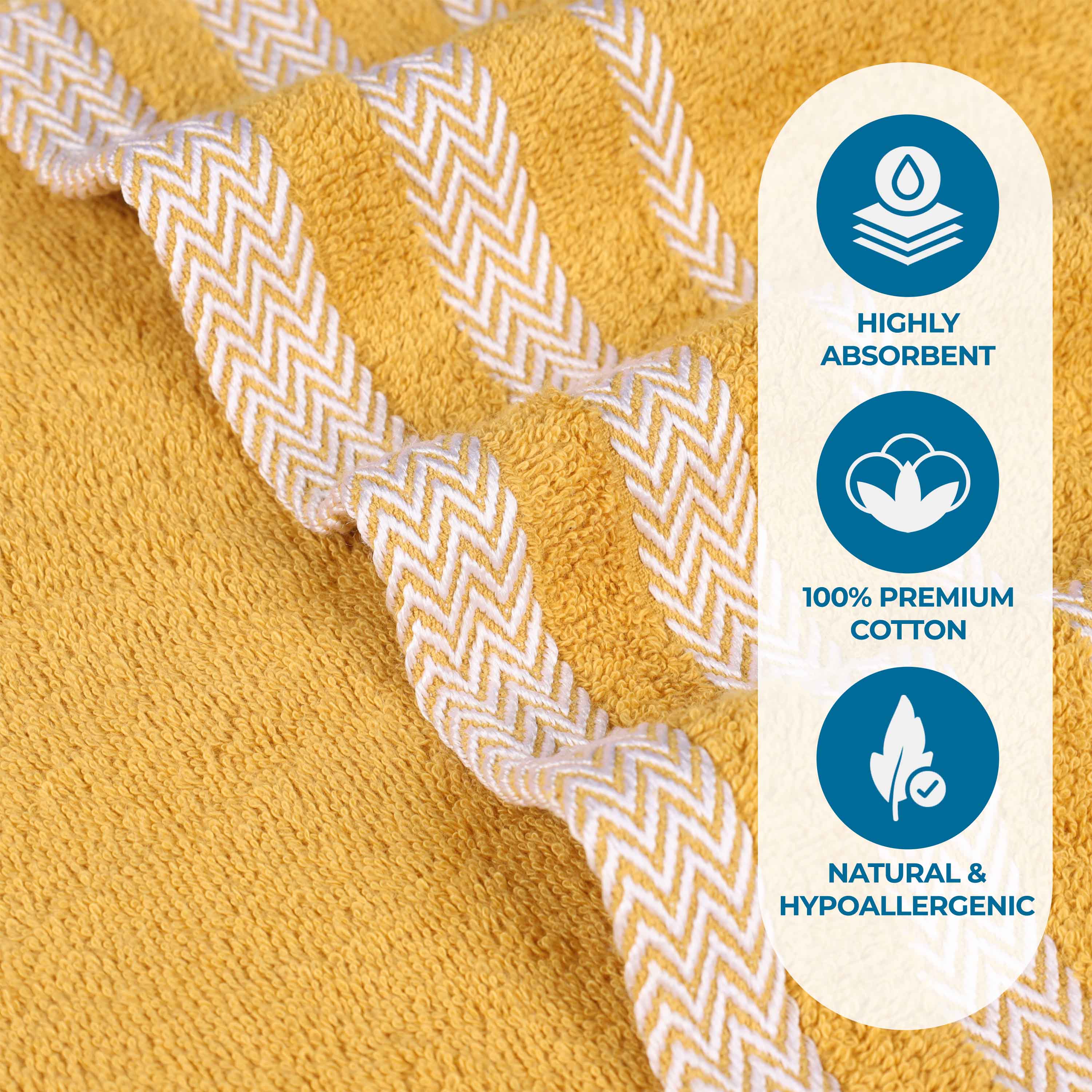 Premium 6-Pack Hays Cotton Soft Medium Weight Hand Towels - Ultra Absorbent & Quick-Drying for Kitchen, Bathroom & Gym Use