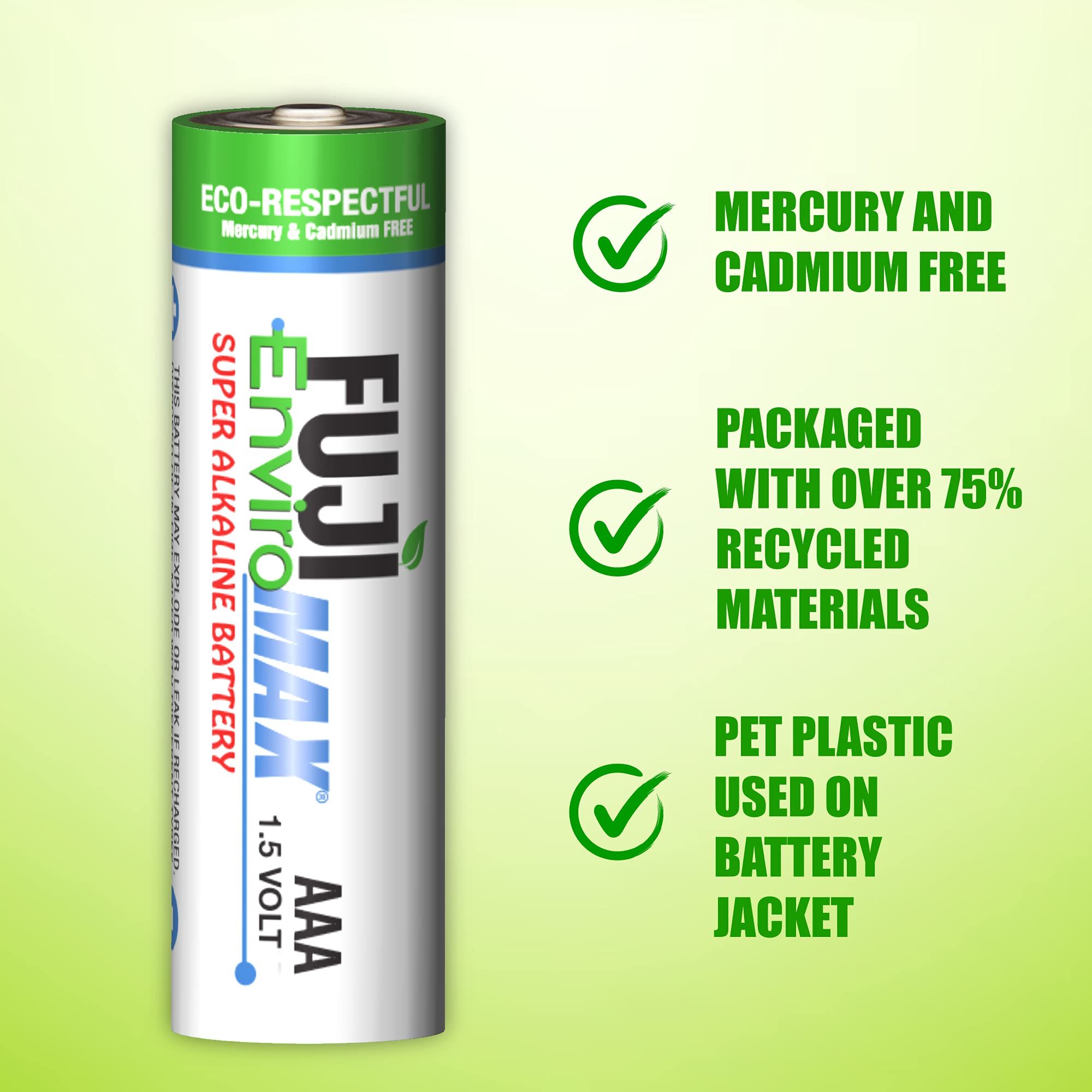 Fuji Batteries 4400BP2 EnviroMax AAA Super Alkaline Batteries (2 Pack) - Long-Lasting Power for Remote Controls, Toys & Electronics