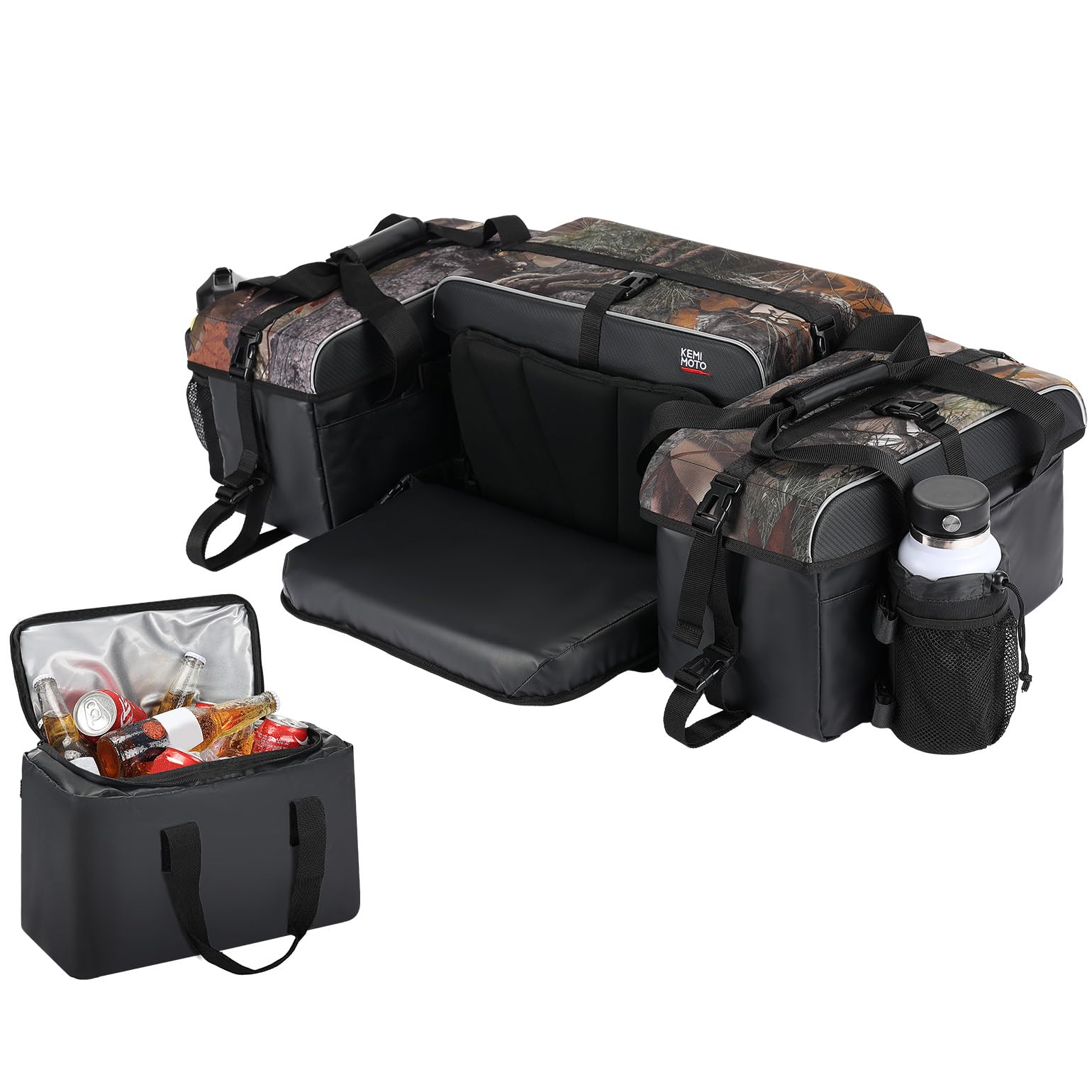 KEMIMOTO 76L Large ATV Storage Bags with Cooler - Heavy Duty Rear Rack Bag for Polaris Sportsman, Fourtrax, Can-Am, Kawasaki & Arctic Cat ATVs - Perfect for Off-Road Adventures, Hunting & Camping Gear Storage