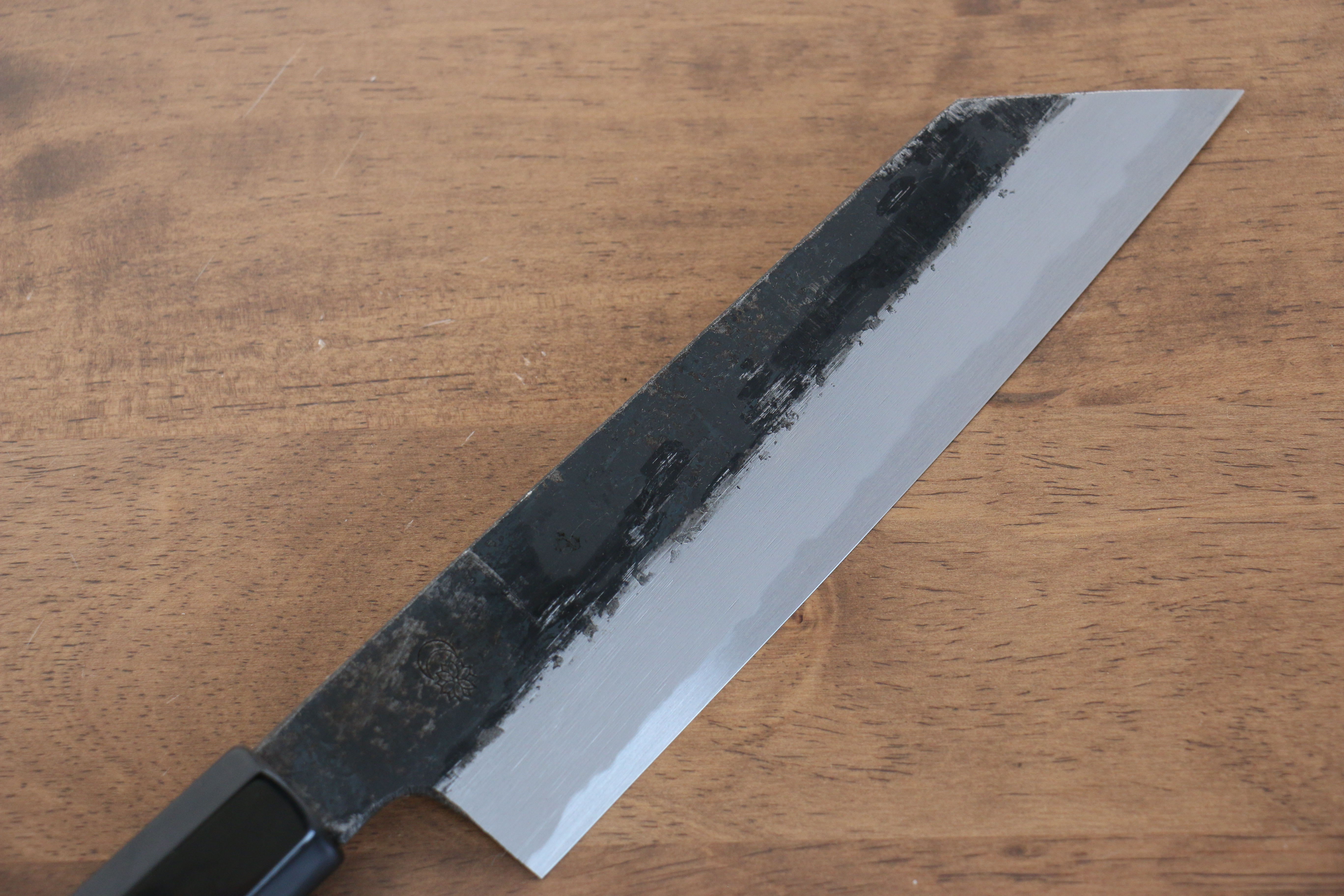 Premium Kikuzuki White Steel No.2 Kiritsuke Santoku Knife 180mm - Black Finish with Magnolia Wood Handle - Japanese Chef Knife for Slicing, Dicing & Precision Cutting - Perfect for Home Cooks & Professional Kitchens