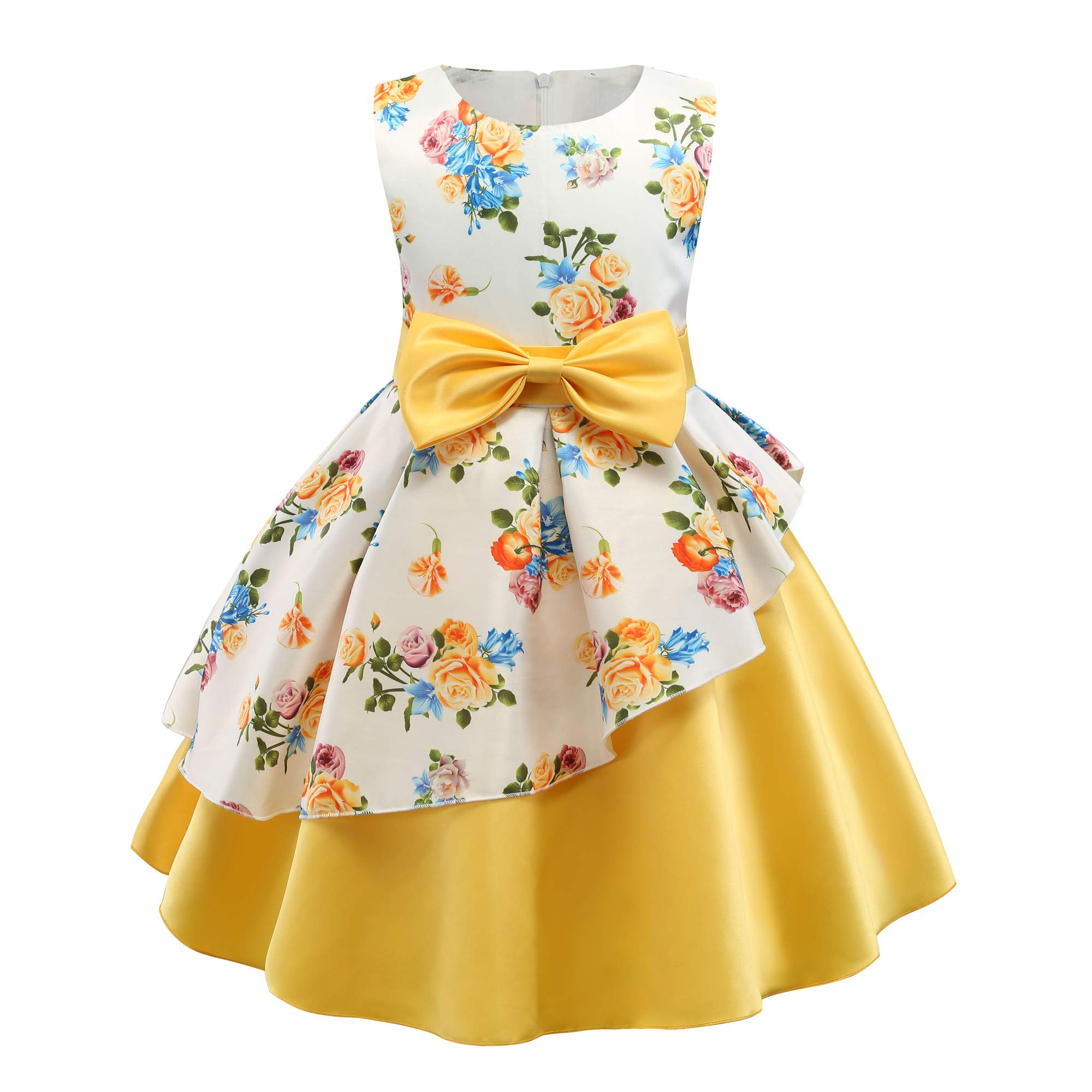 AIMJCHLD Girls Flower Dress for Ages 2-9 Years | Formal Party Dresses for Special Occasions | Perfect for Birthday Parties, Weddings & Holiday Celebrations