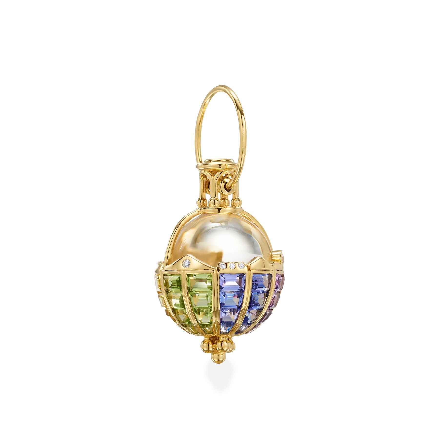 Temple St. Clair Rainbow Row Amulet Necklace - 18K Gold Plated Charm Pendant for Women - Perfect for Everyday Wear, Gift Giving & Special Occasions