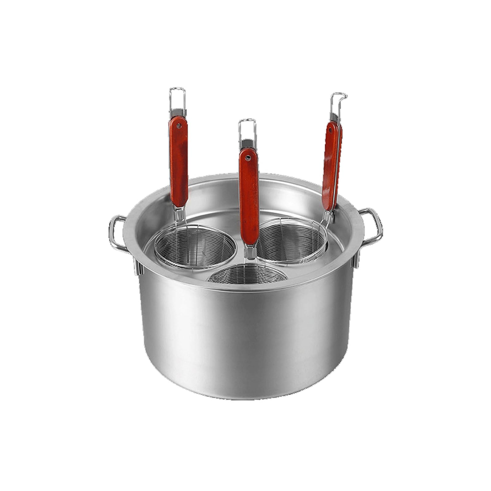 3/4/5 Hole Stainless Steel Pasta Cooker Insert Set with Spider Strainer Basket - Multipurpose Pasta Pot for Home Kitchen & Restaurant Use - Ideal for Cooking, Draining & Serving Pasta (3-Hole, Silver)