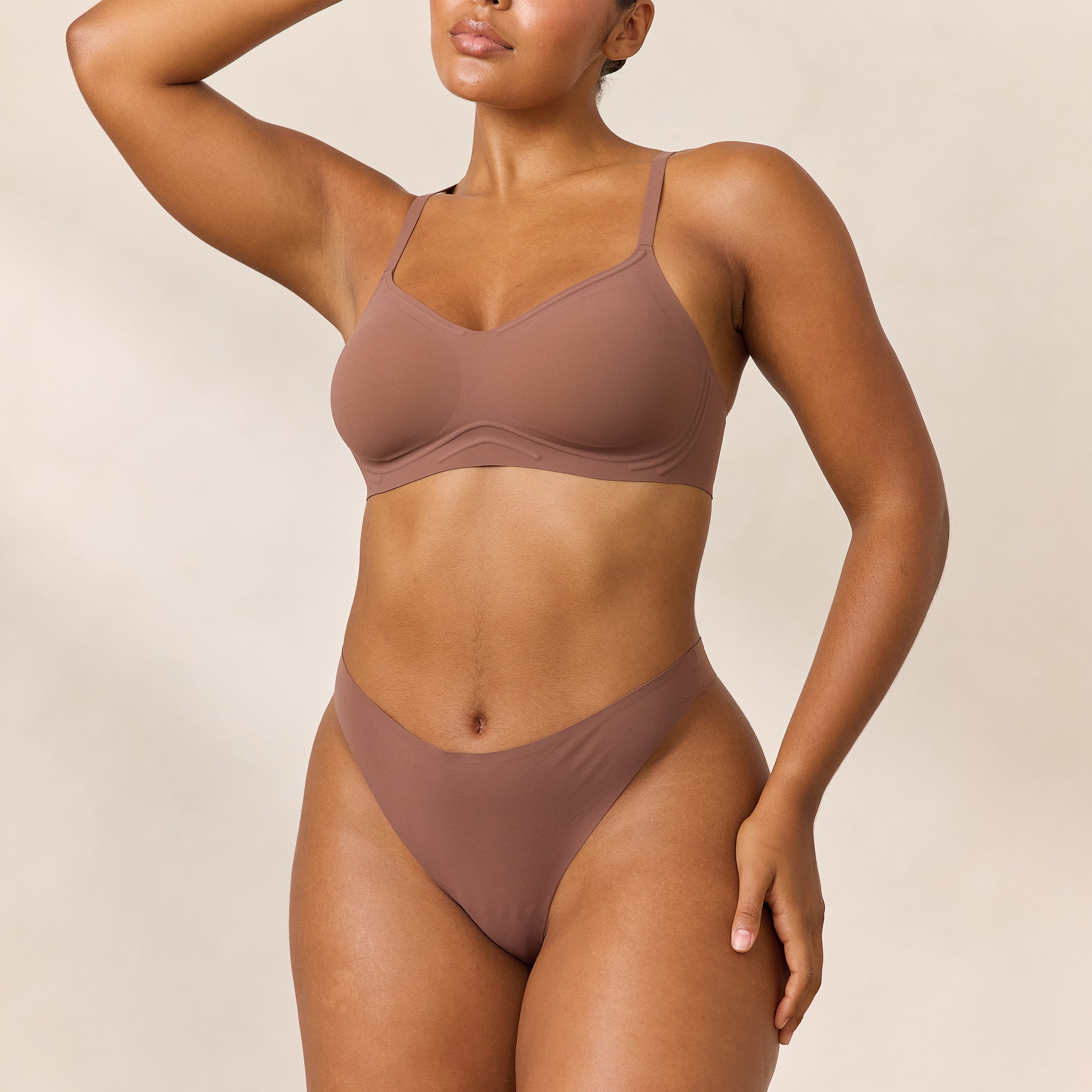 Everyday Flex Bralette - Comfortable Wireless Bra in Nutmeg Color for Yoga, Lounge & Daily Wear