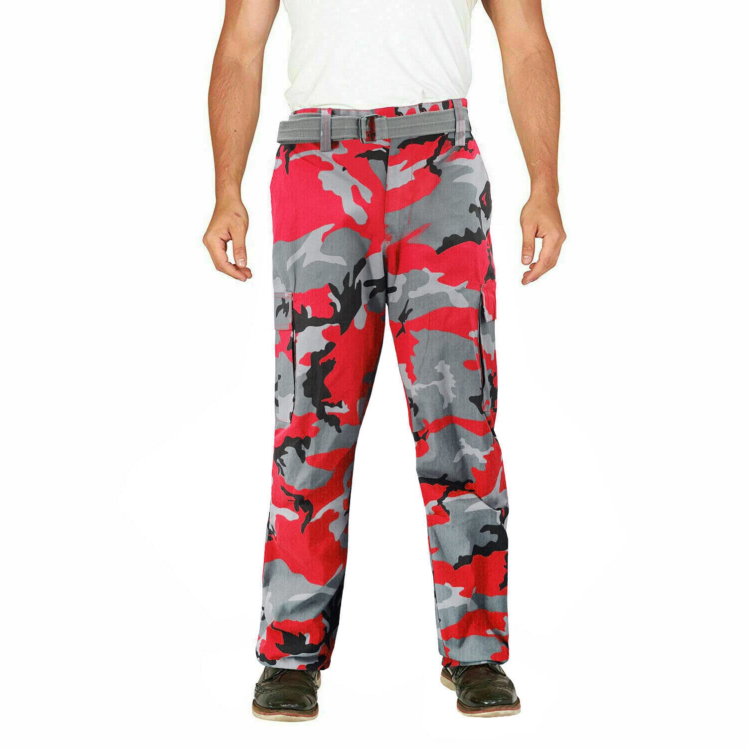VKWear Men's Camo Military Tactical Cargo Pants - Slim Fit Army Combat Work Pants with Durable Twill Fabric | Perfect for Outdoor Adventures, Hiking, Hunting & Tactical Operations