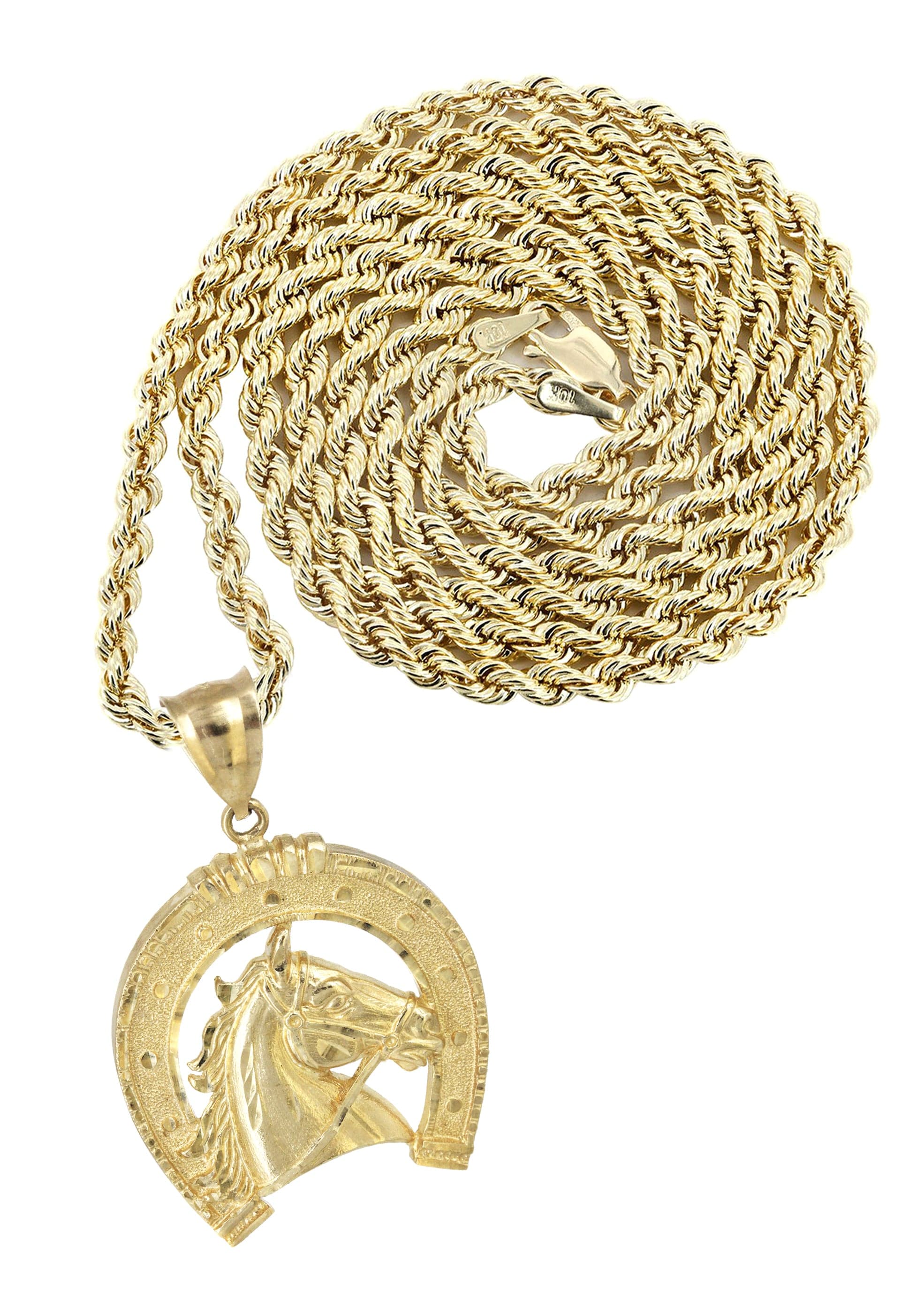 10K Yellow Gold Horse Pendant Necklace for Women - 21.1 Grams Solid Gold Jewelry - Perfect Gift for Birthday, Anniversary & Special Occasions