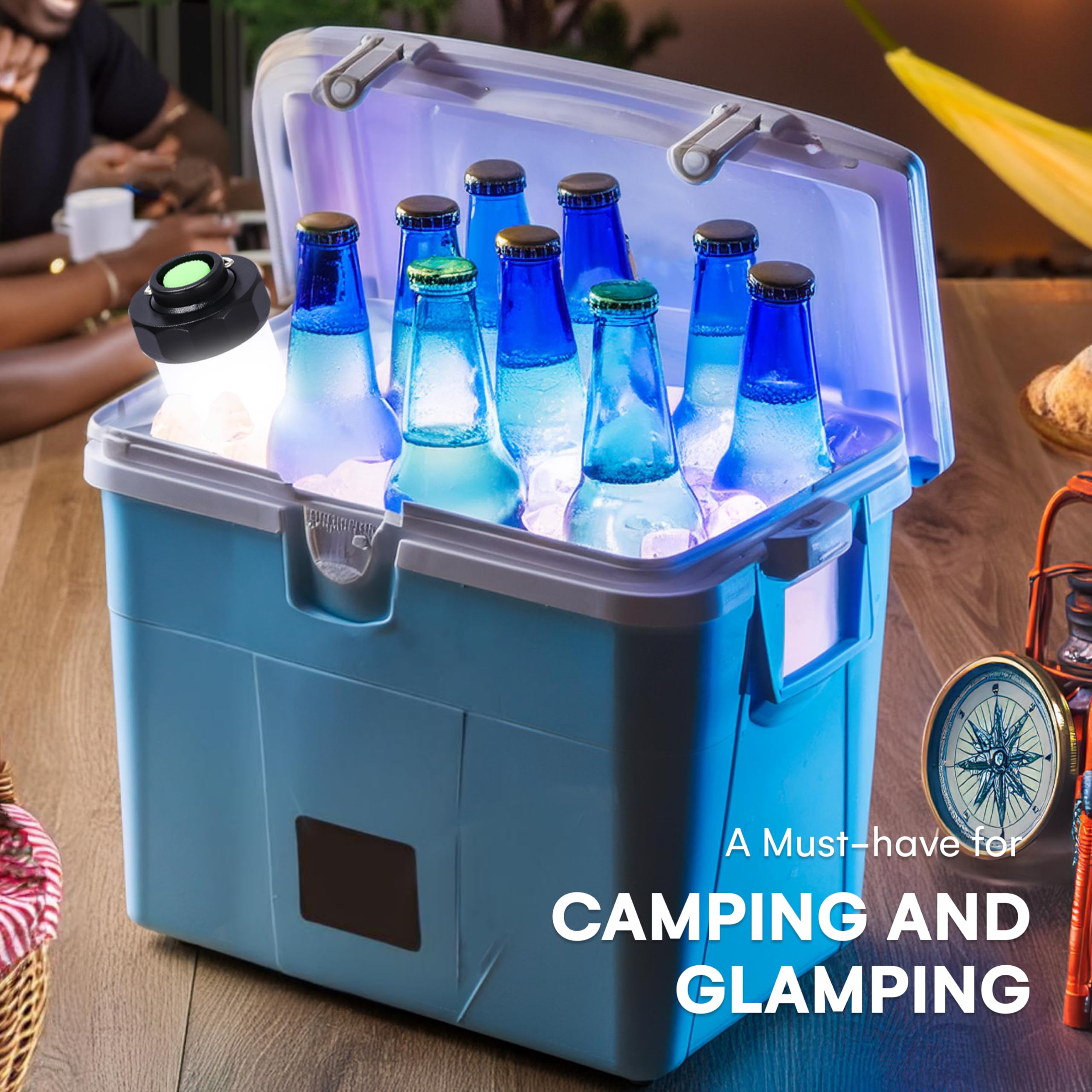 Waterproof LED Cooler Lights - Energy Saving Camping Accessory for Outdoor Adventures, Boat Interior & Backyard Parties (6