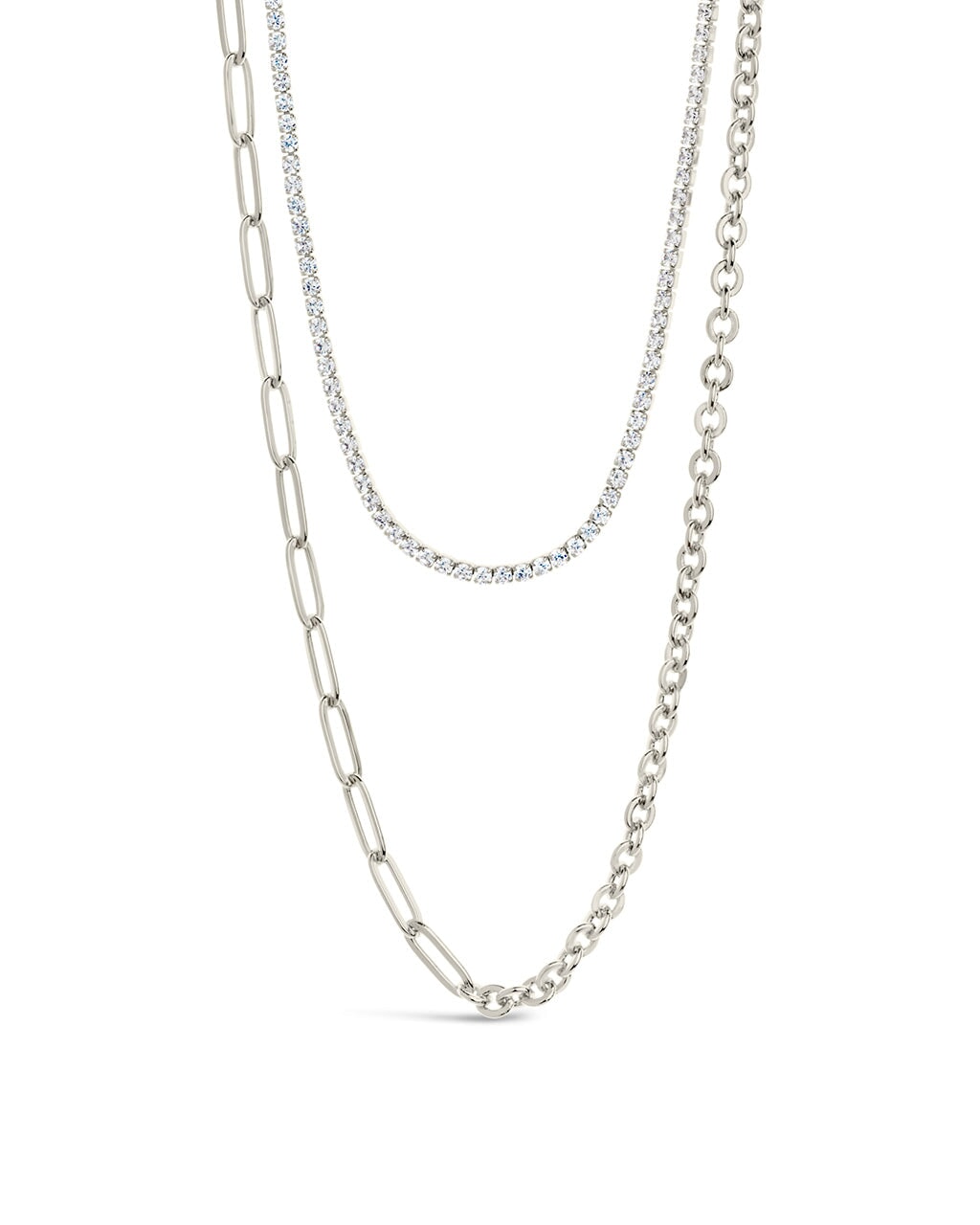 Collins CZ Layered Chain Necklace for Women - Elegant Cubic Zirconia Layered Necklace Jewelry for Daily Wear, Party & Special Occasions