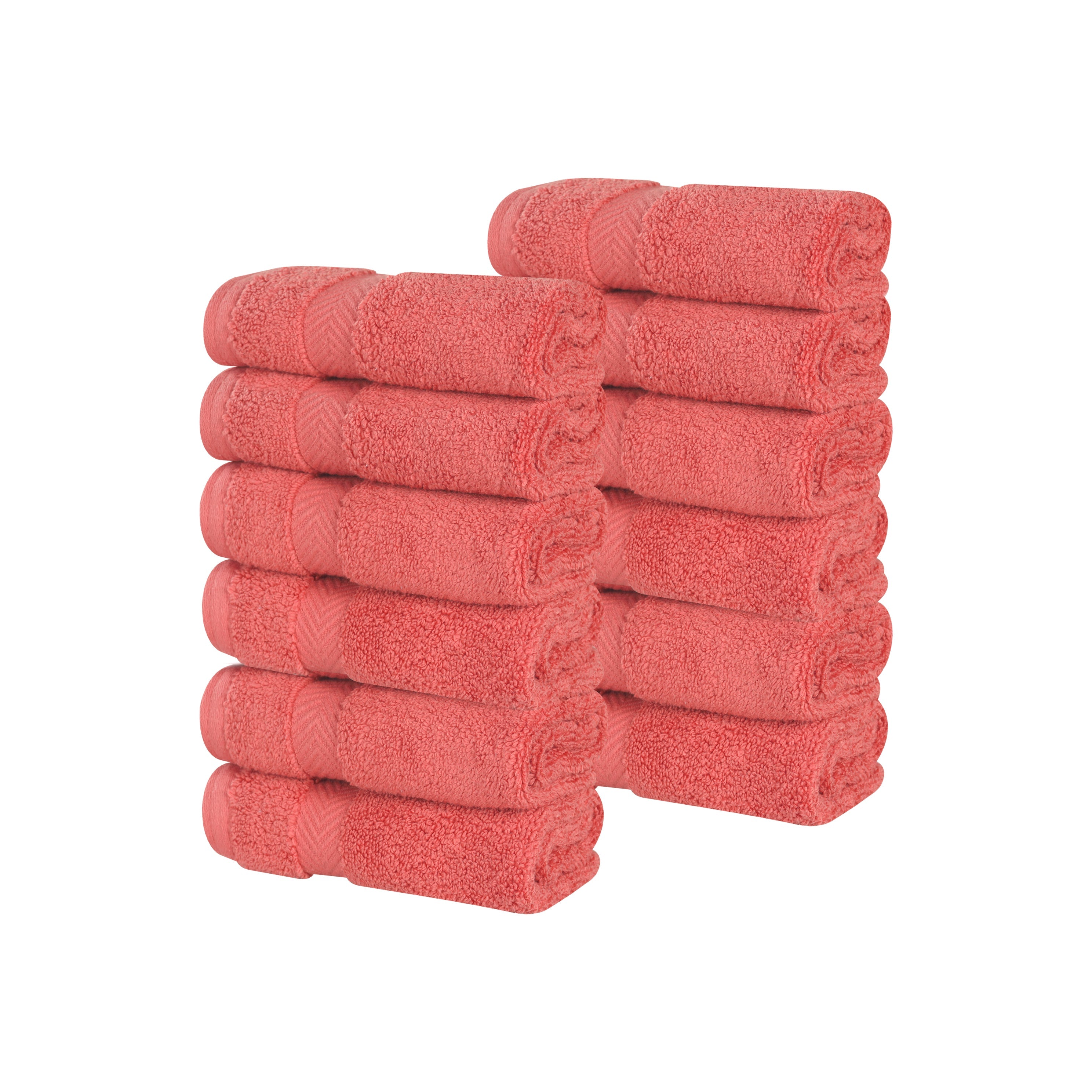 12-Pack Zero Twist Cotton Ultra Soft Face Towels & Washcloths | Gentle for Sensitive Skin | Perfect for Spa, Baby Care & Travel