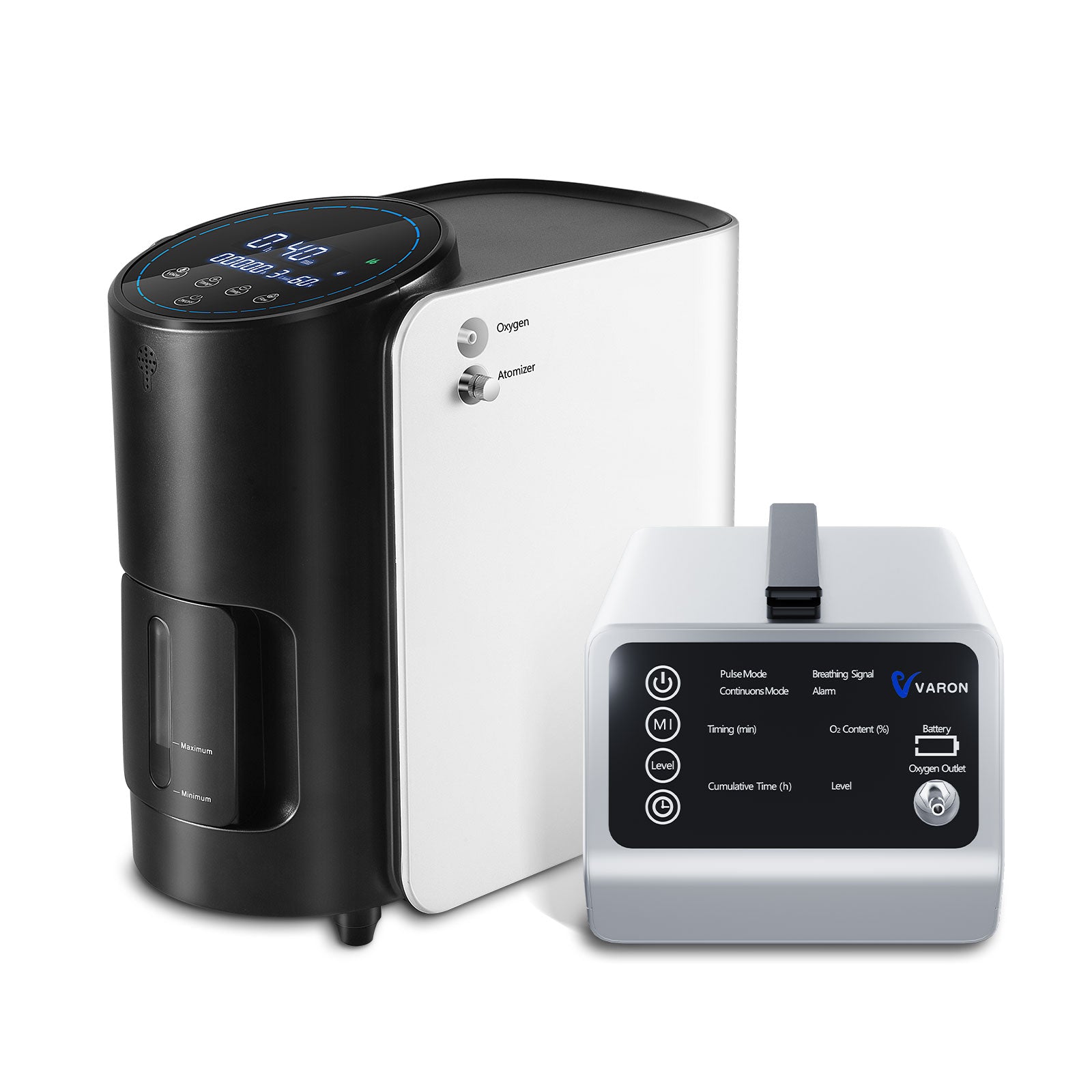 VARON 101W Home Oxygen Concentrator & VT-1 Portable Oxygen Machine for Travel - Quiet, Lightweight, and Reliable Oxygen Therapy for Home Use, Car, and Outdoor Activities
