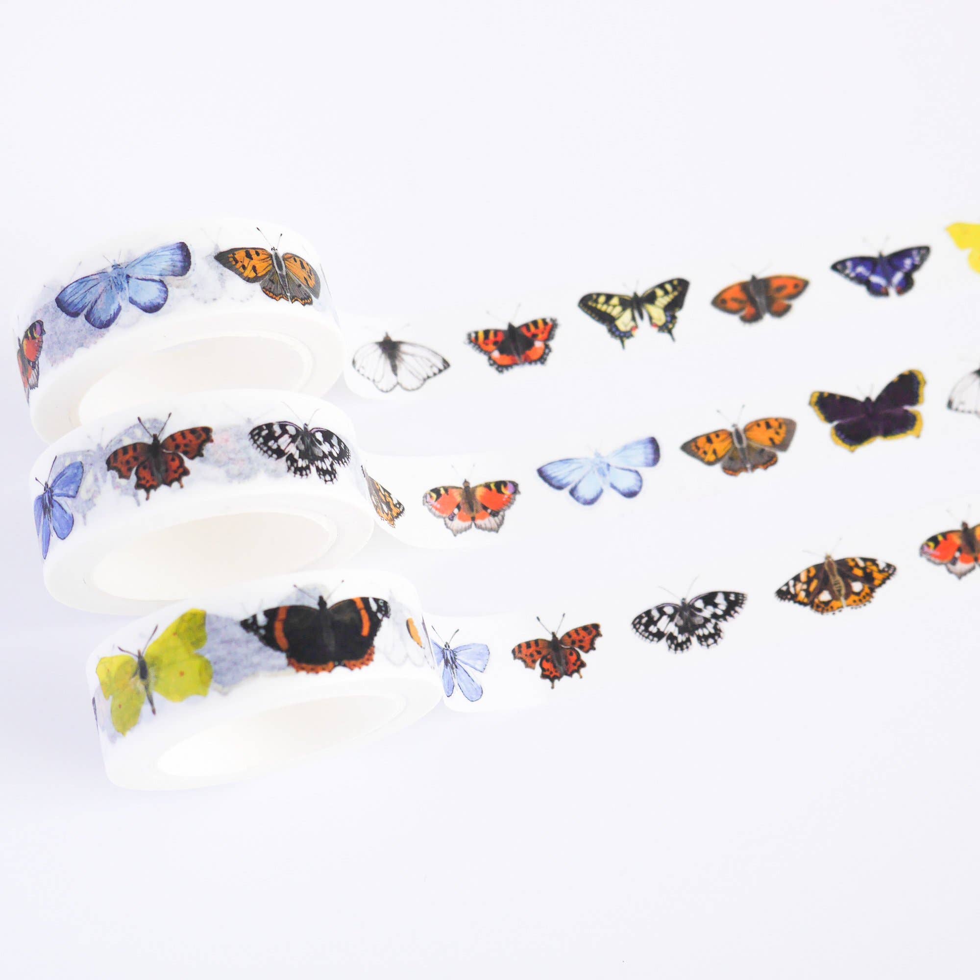 British Butterflies Washi Tape - Decorative Japanese Paper Tape for Scrapbooking, Journaling, DIY Crafts & Gift Wrapping