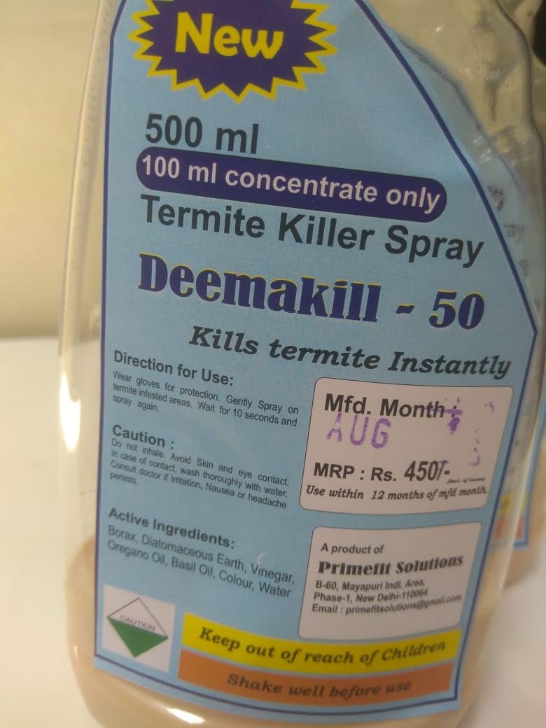 Primefit Solutions Termite Killer Spray Concentrate - 2000ml | Fast-Acting Pest Control for Home & Garden | Indoor & Outdoor Use