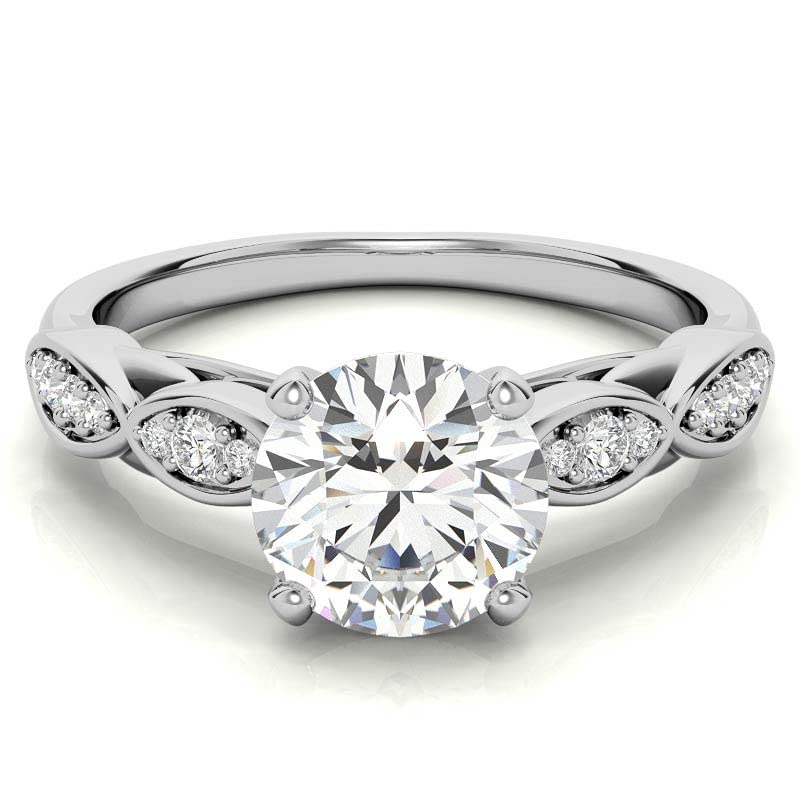1.30 Carat Round Cut Moissanite Engagement Ring for Women, Wedding Band, Diamond Alternative Bridal Ring in Sterling Silver - Infinity Style 4 Prong Setting - Perfect for Proposals, Anniversaries & Romantic Gifts