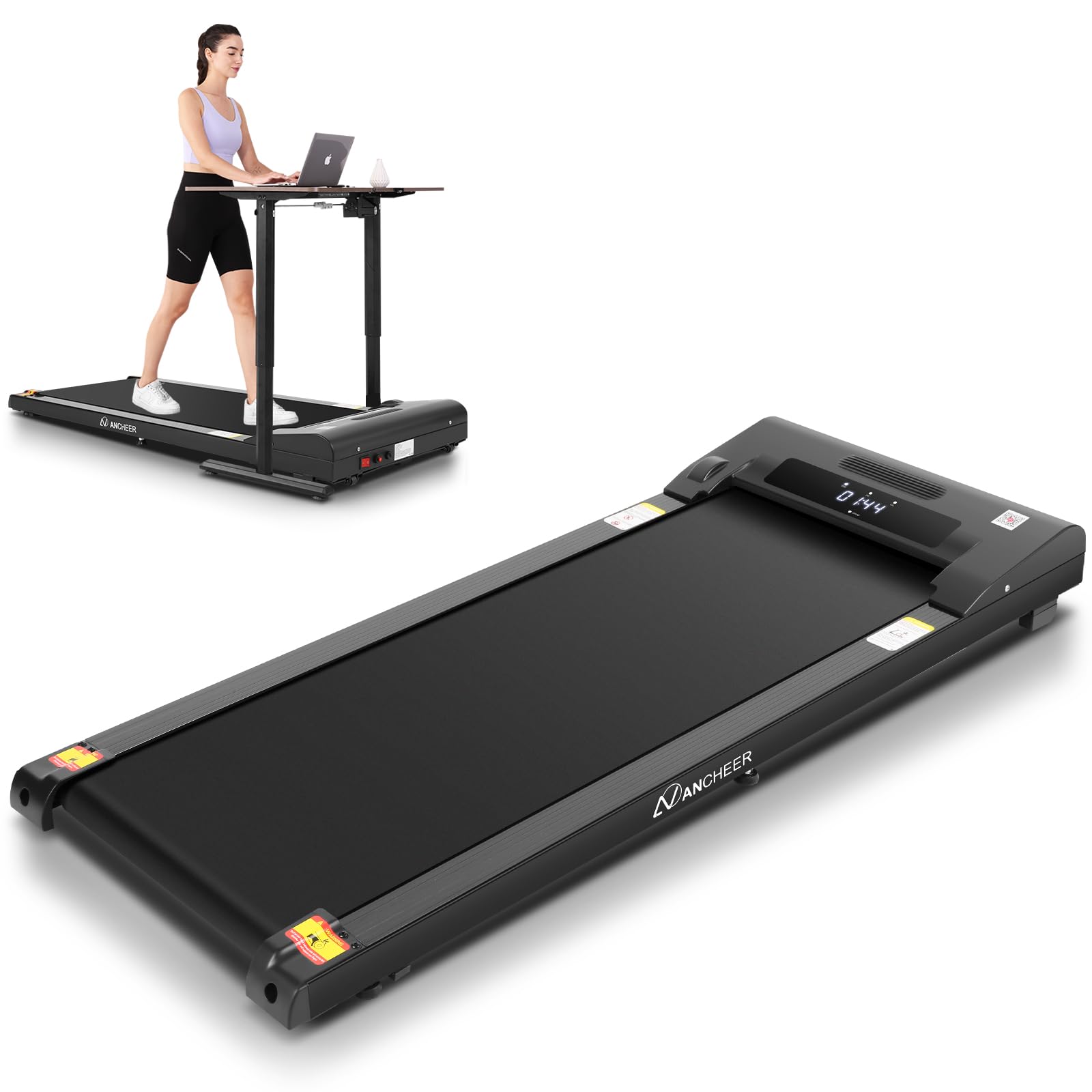 Under Desk Walking Pad Treadmill for Home Office - 2.5HP Portable Walking Machine with 300 lb Weight Capacity, Compact Jogging & Running Equipment with Remote Control & LED Display - Perfect for Small Spaces, Work from Home & Low-Impact Exercise